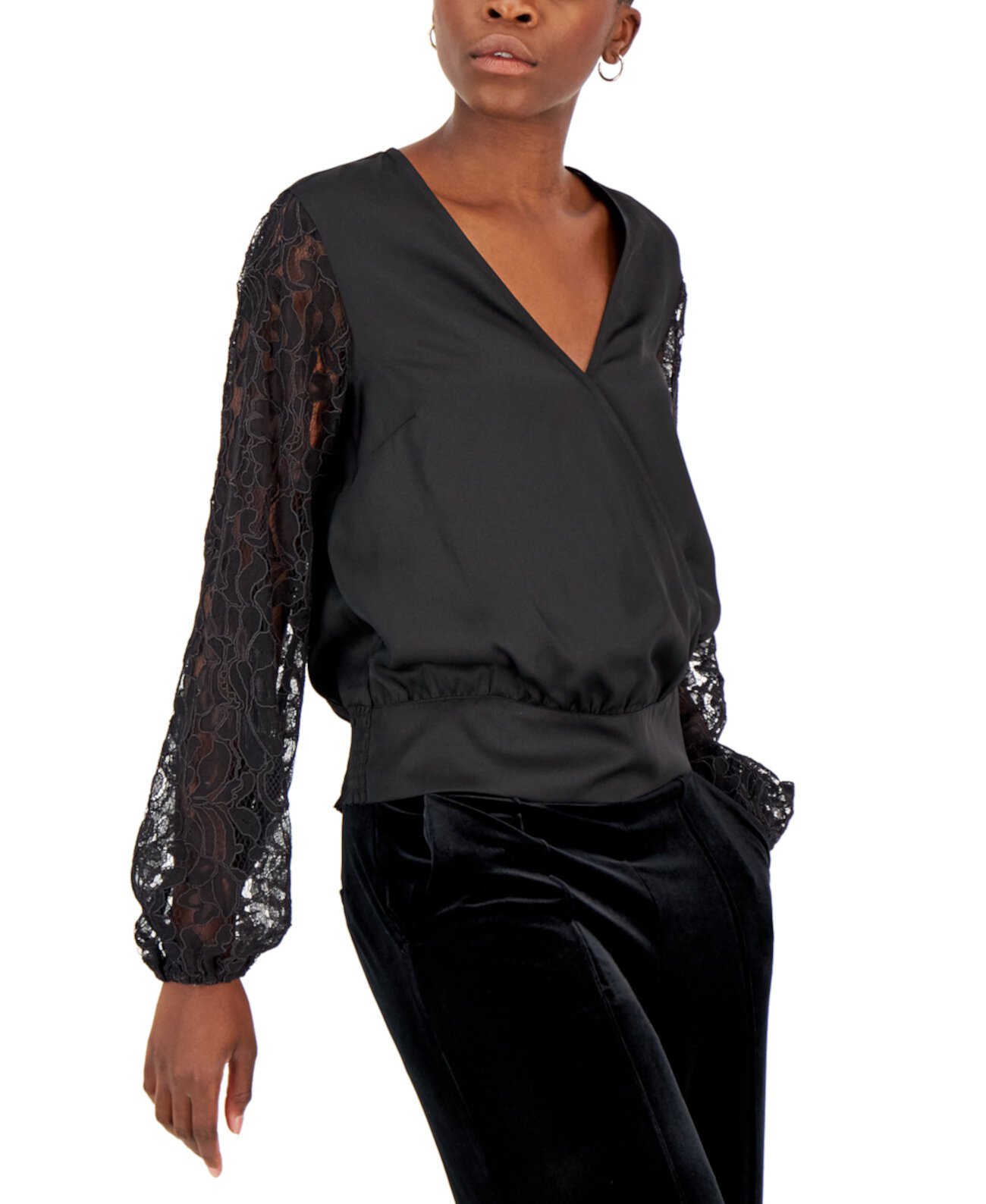 Женская блузка с кружевными рукавами, созданная для Macy's I.N.C. International Concepts