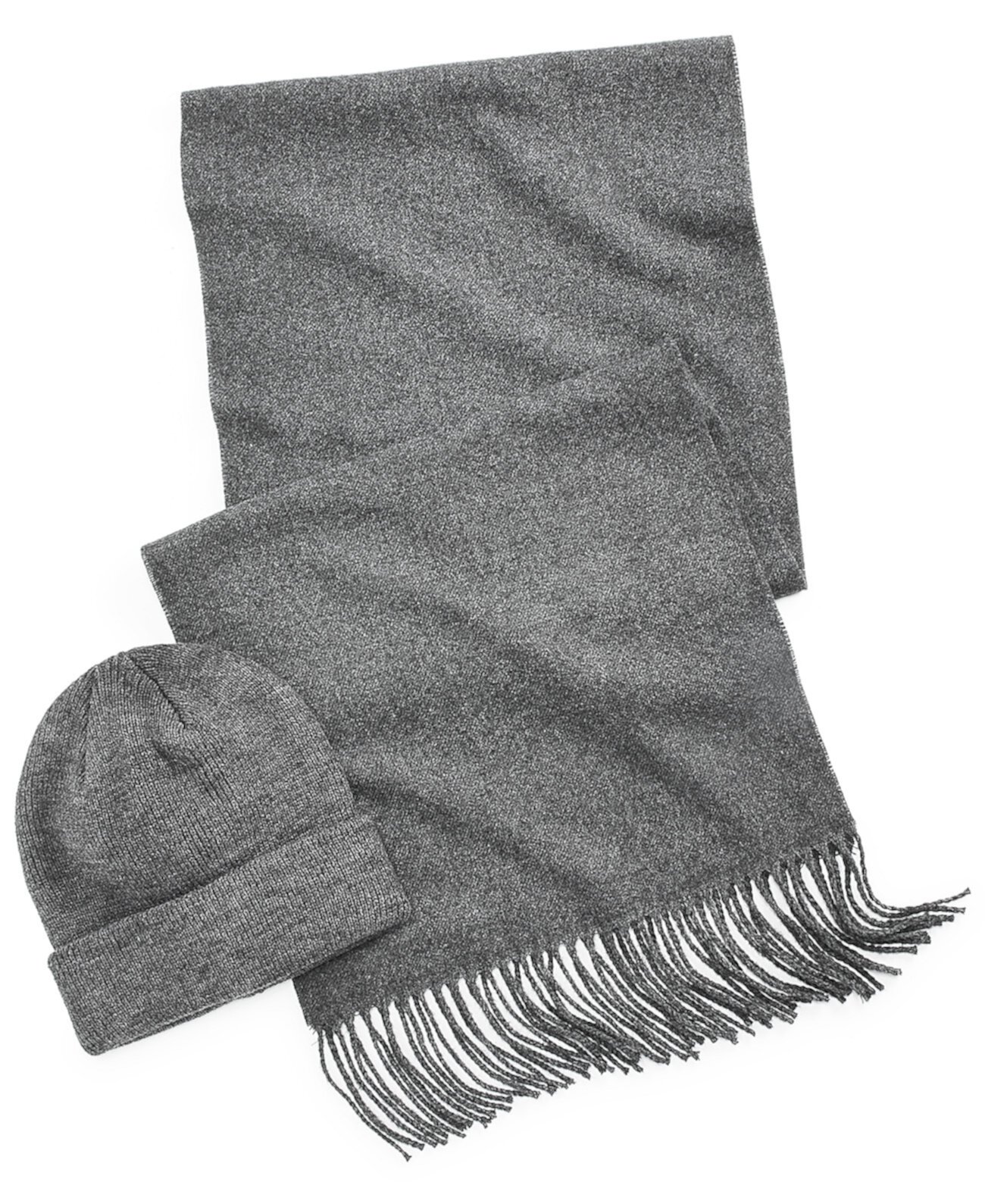 Мужская темно-серая вересковая шапка и шарф, созданная для Macy's Club Room