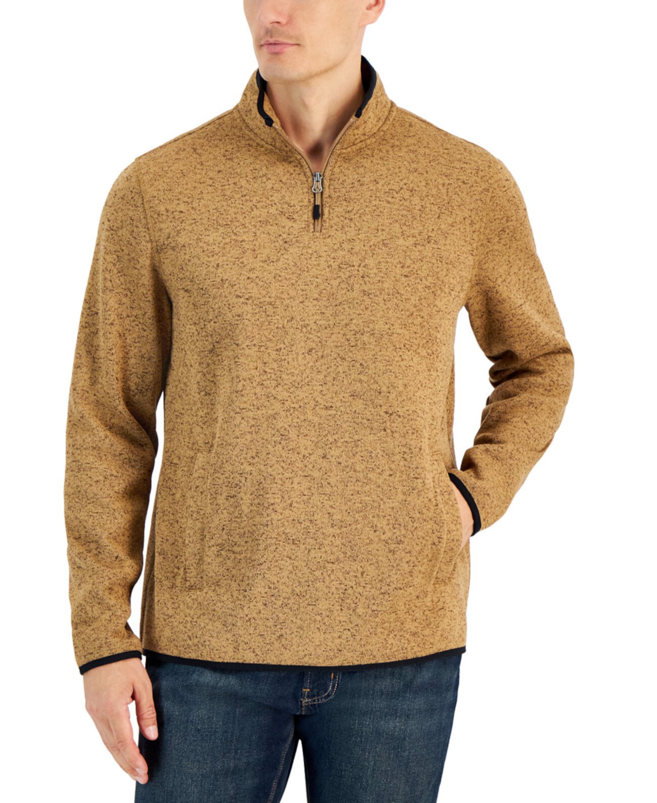 Мужской флисовый свитер с молнией на четверть, созданный для Macy's Club Room