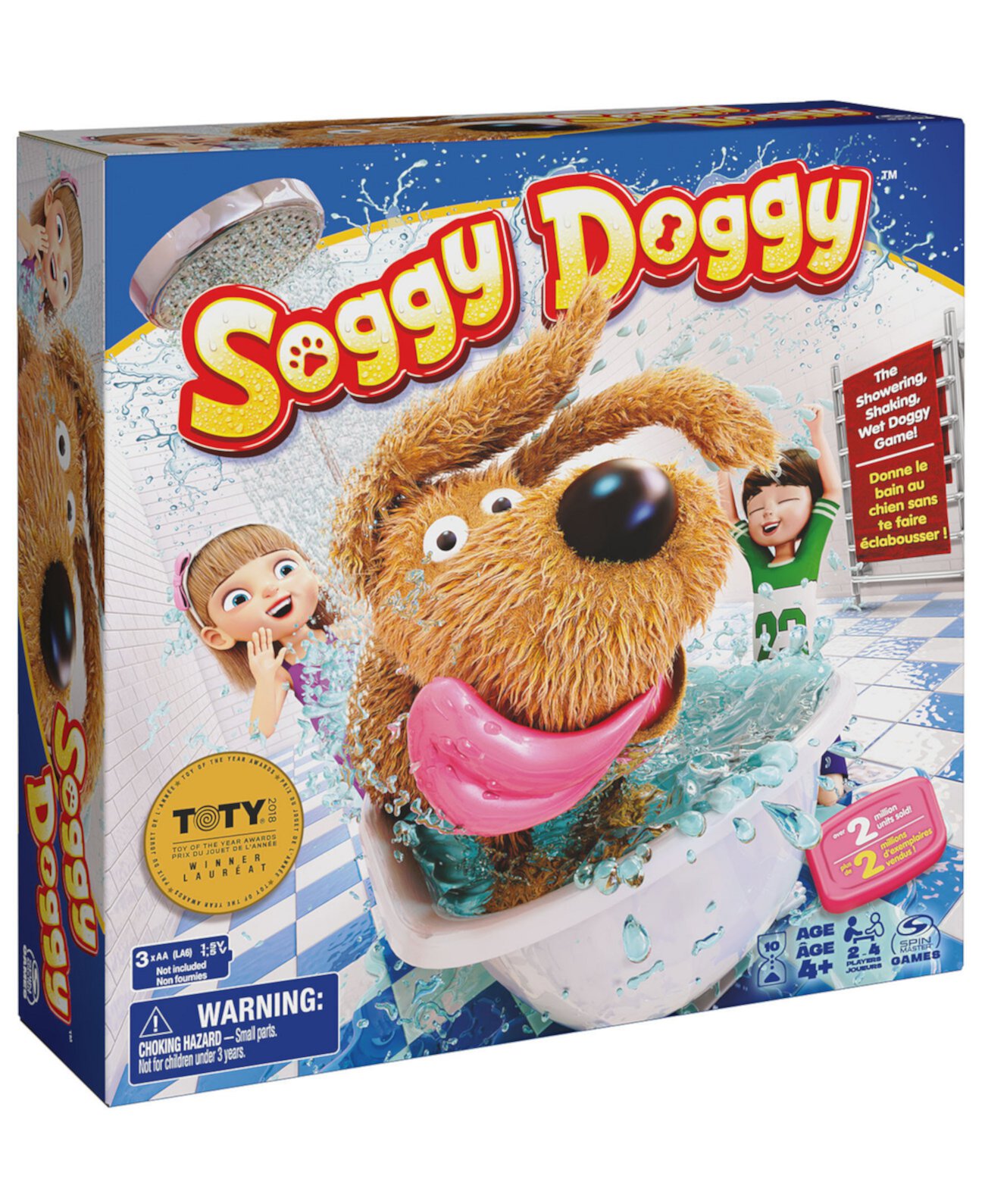 Soggy Doggy, детская настольная игра, удостоенная награды «трясущаяся мокрая собака под душем» Spin Master Games