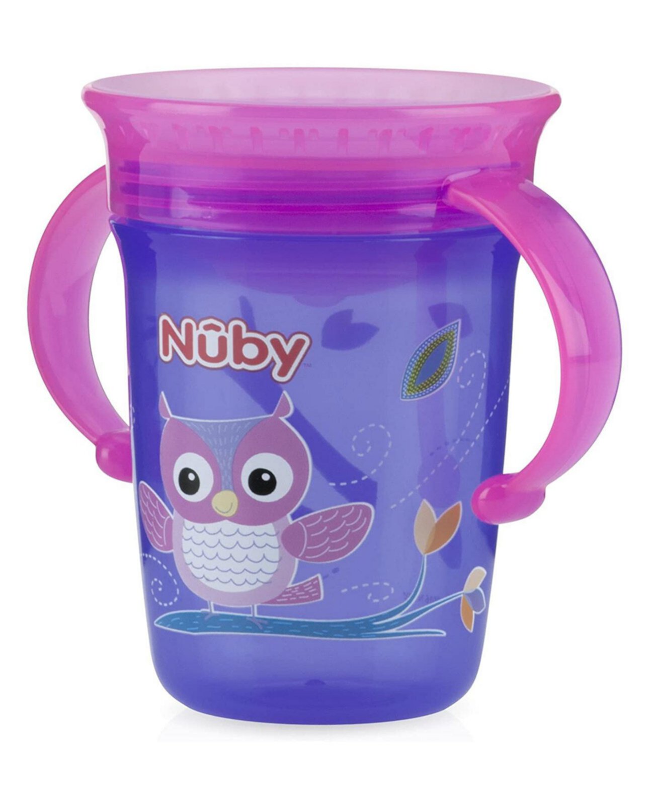 No Spill 2-Handle 360 Wonder Cup, Purple Owl NUBY