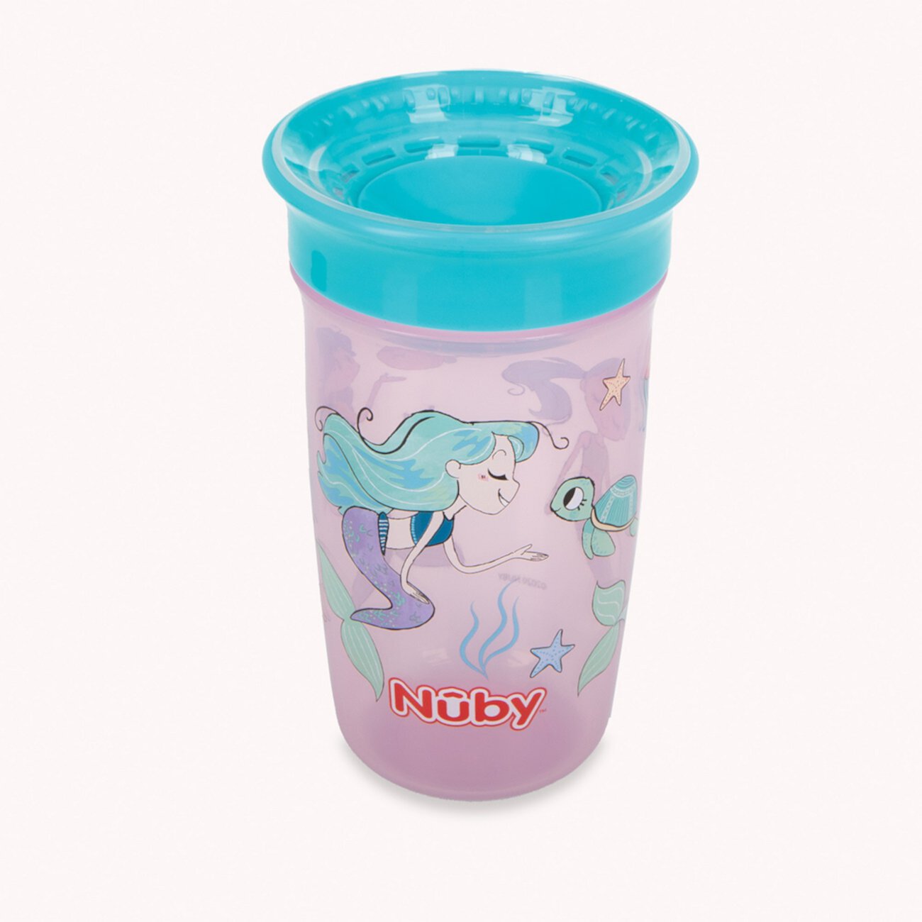 Чашка Wonder 360 Degree Easy Sip Grip, 10 унций, розовая, русалки NUBY