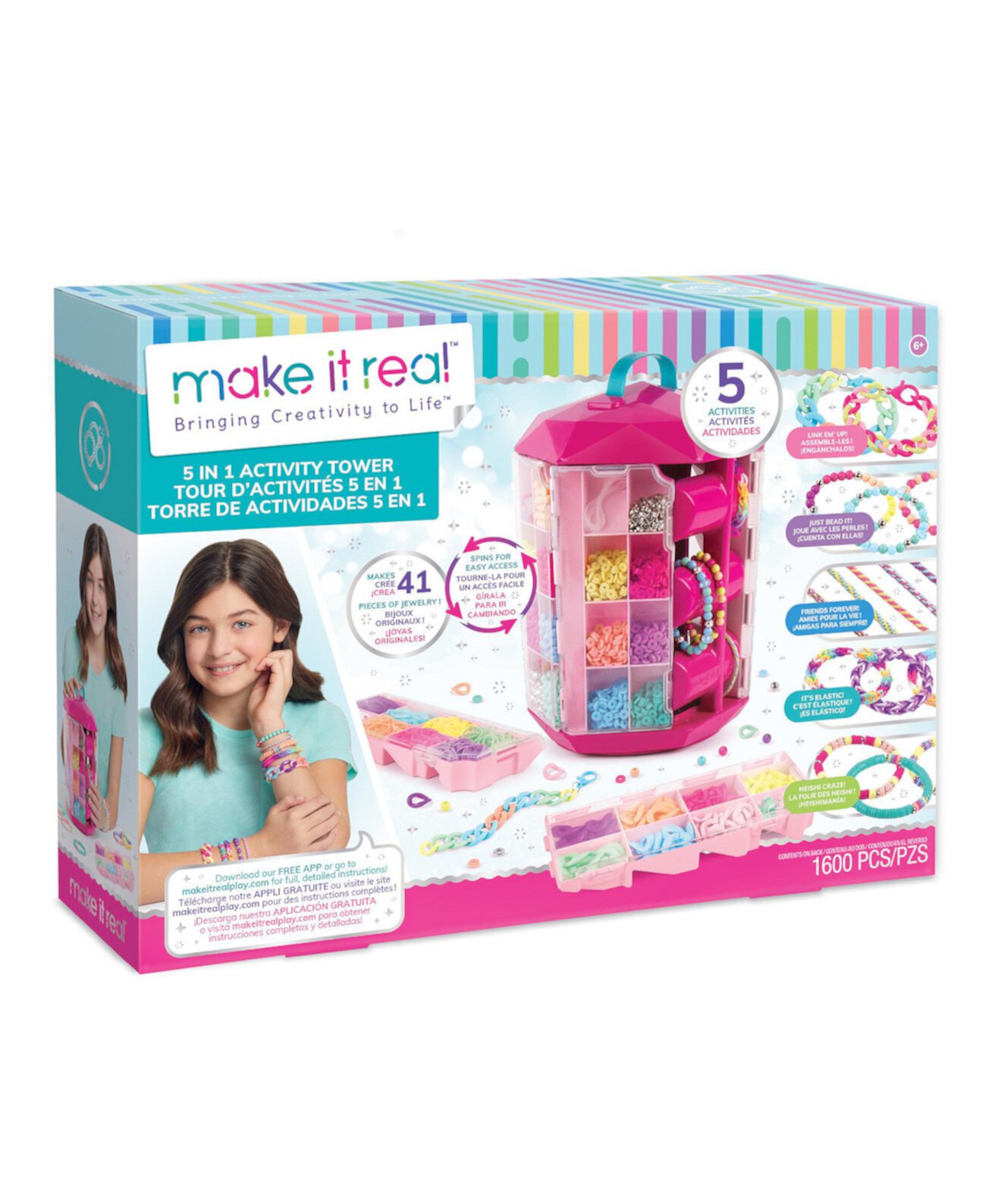 5 in 1 Activity Tower Bracelet Making Activity Tower and Storage Solution Make It Real