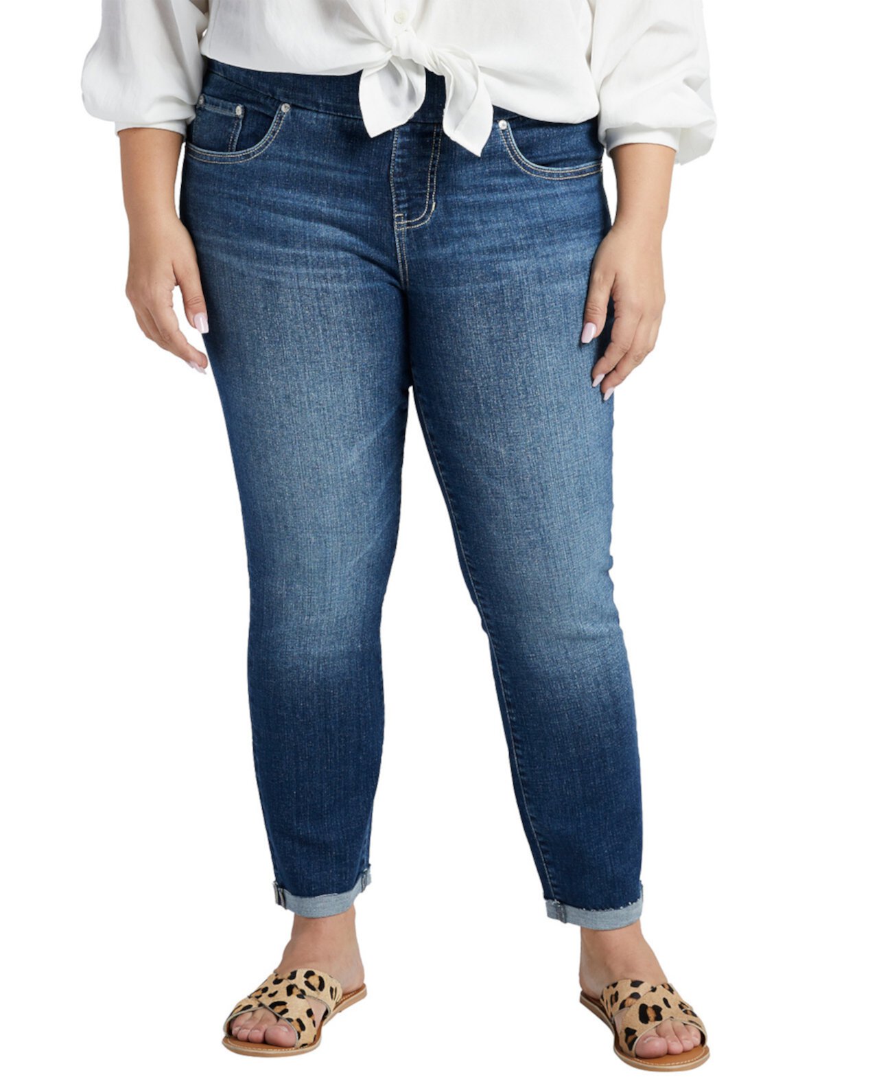 Узкие джинсы без застежки до щиколотки со средней посадкой Amelia размера плюс JAG