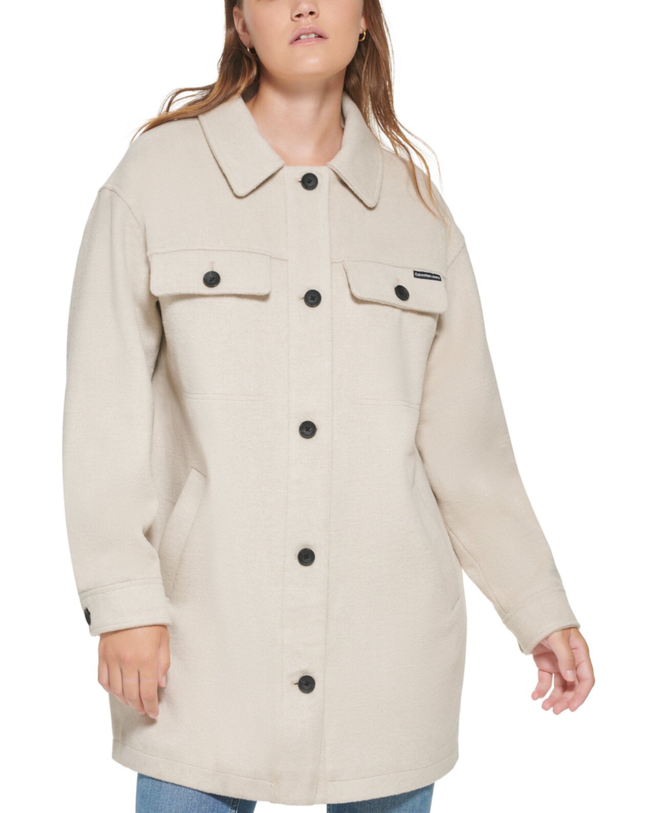 Женская хлопковая куртка с заниженной линией плеч Calvin Klein