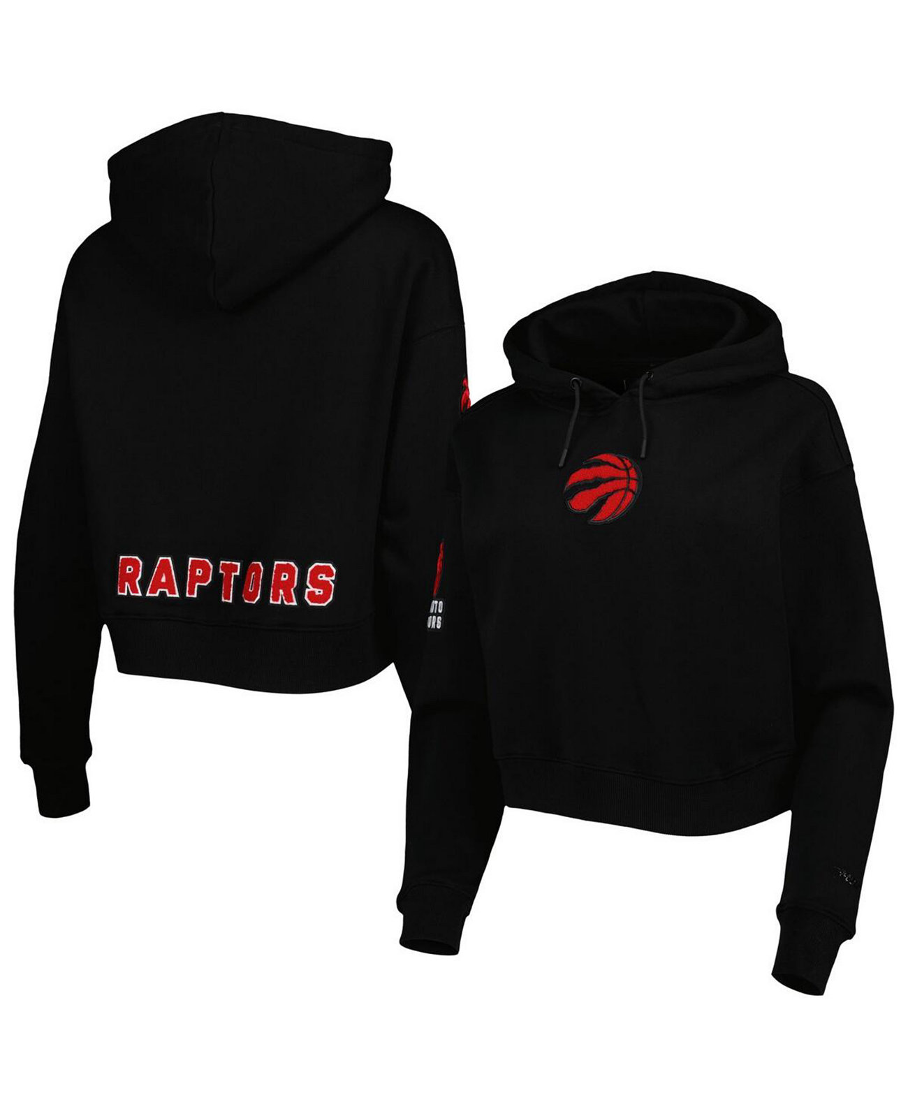 Женский черный укороченный пуловер с капюшоном Toronto Raptors Classic Fleece Pro Standard