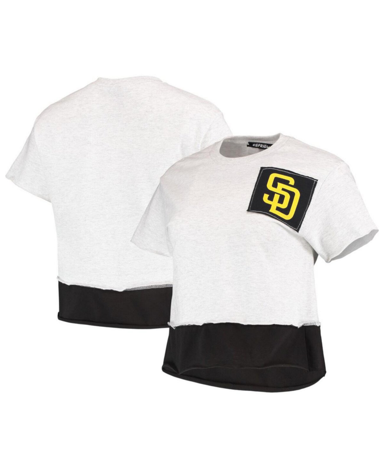 Женская серая укороченная футболка San Diego Padres Refried Apparel