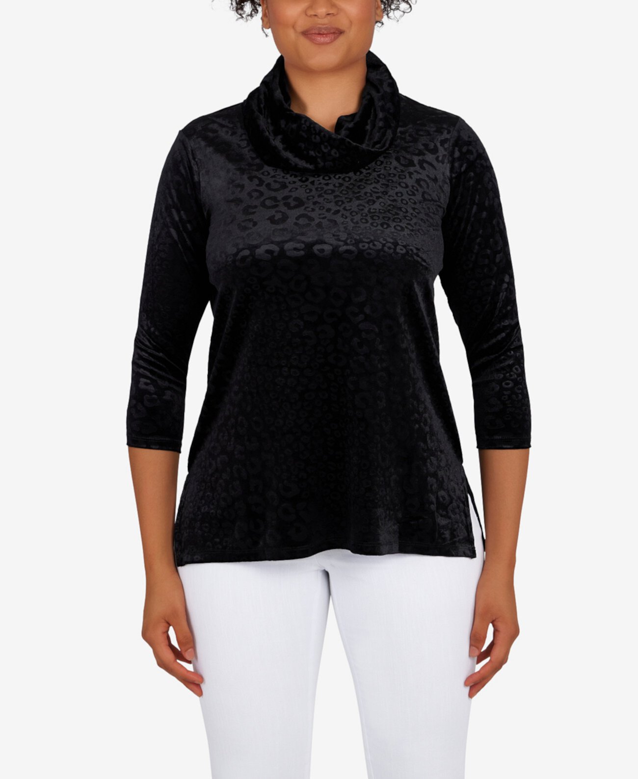 Petite Embossed Velour Cowl Neck Top Ruby Rd.