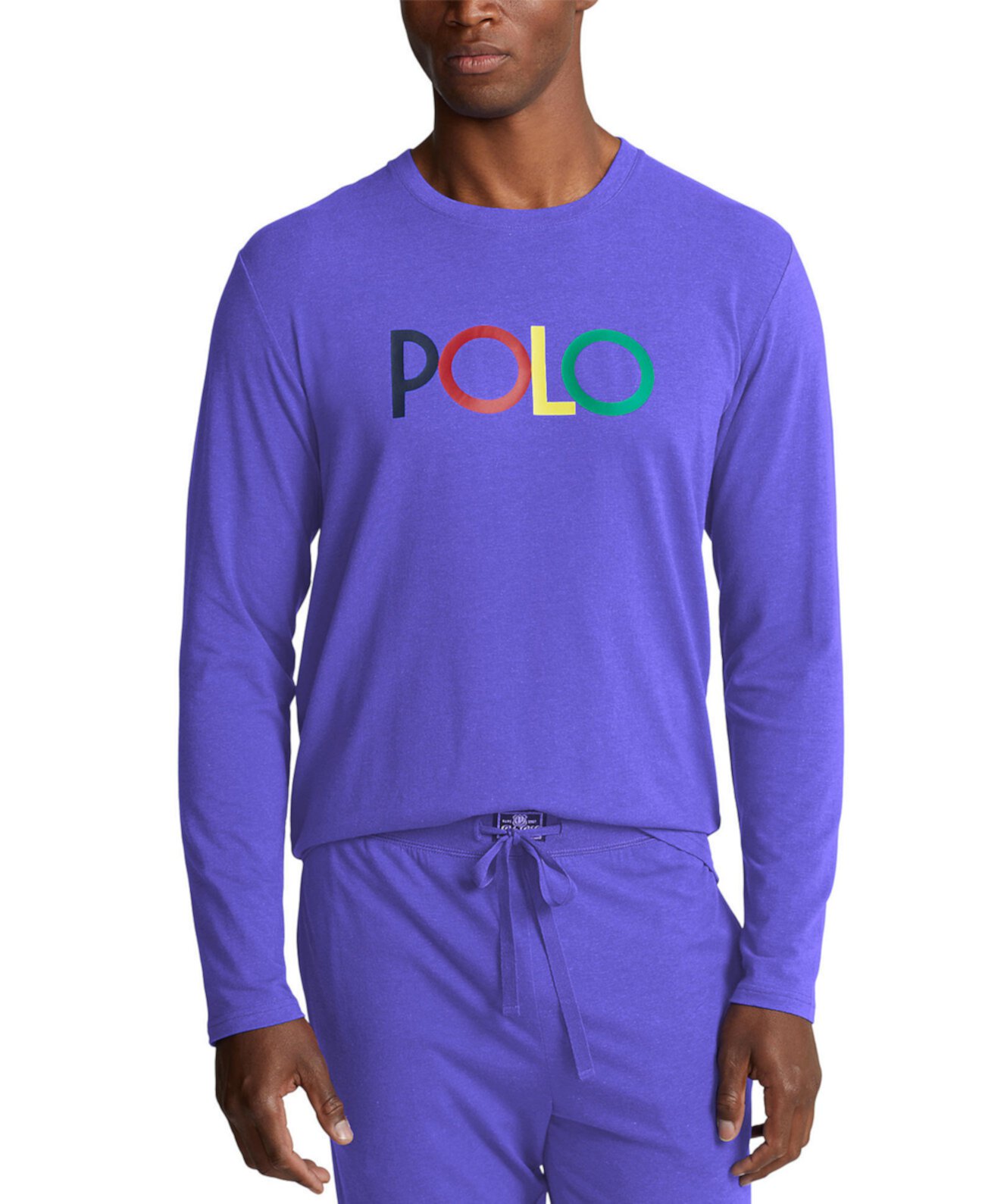 Мужская рубашка для сна с длинным рукавом с логотипом Ralph Lauren