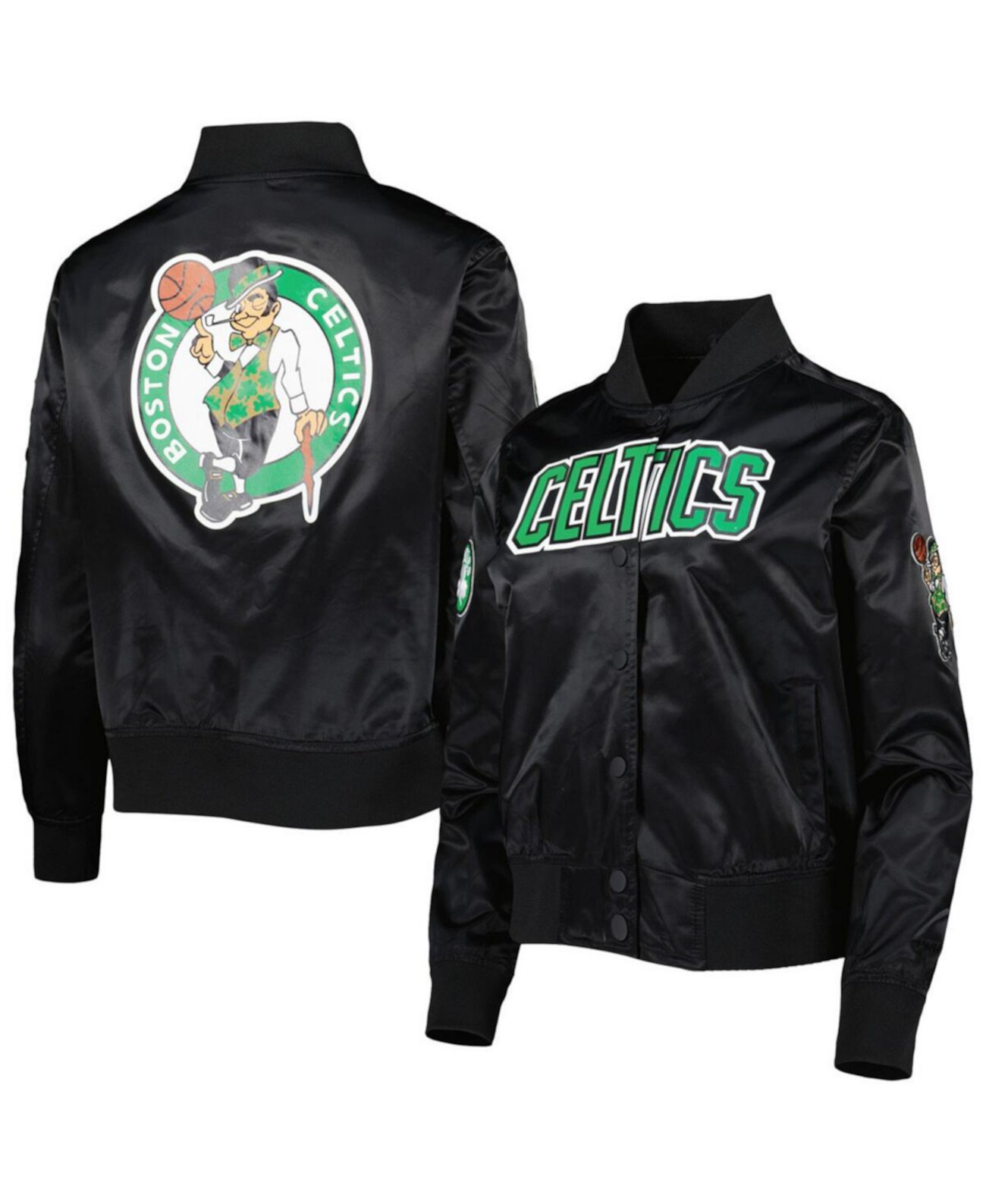 Women's Black Boston Celtics Classics Satin Full-Snap Jacket Pro Standard