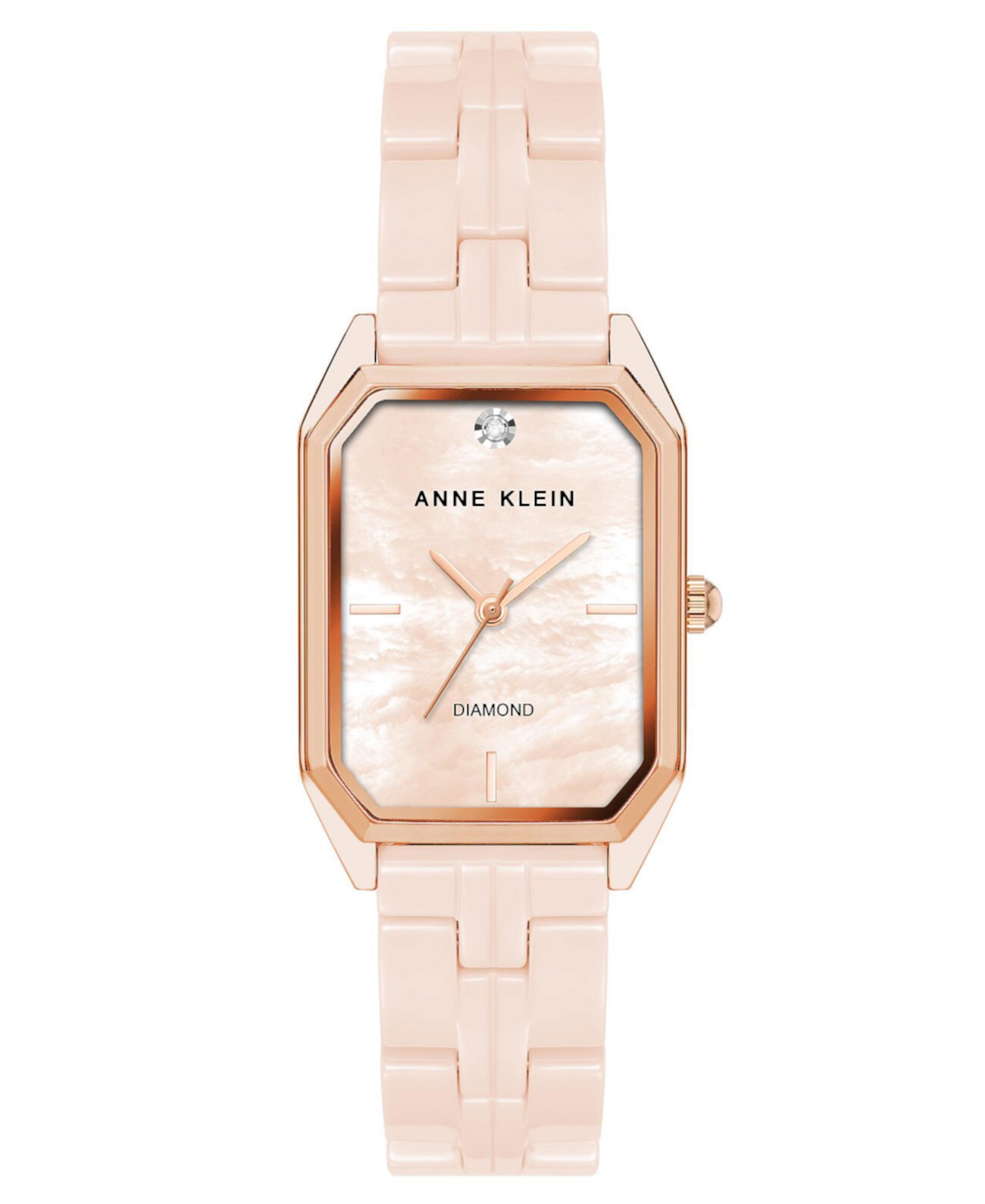 Женские часы-браслет с розово-розовым керамическим браслетом, 24 мм Anne Klein