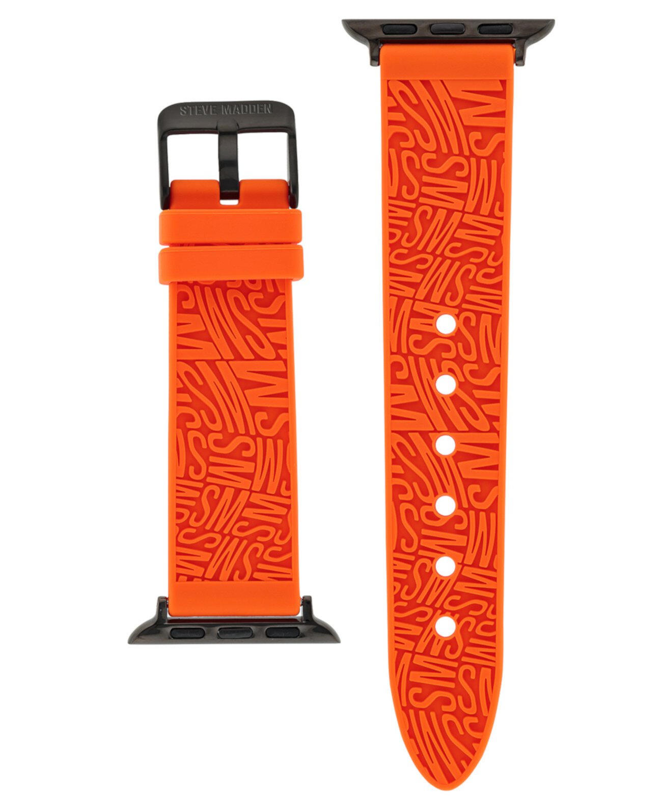 Женский оранжевый силиконовый ремешок с тисненым вихревым логотипом, совместимый с Apple Watch диаметром 38, 40, 41 мм Steve Madden