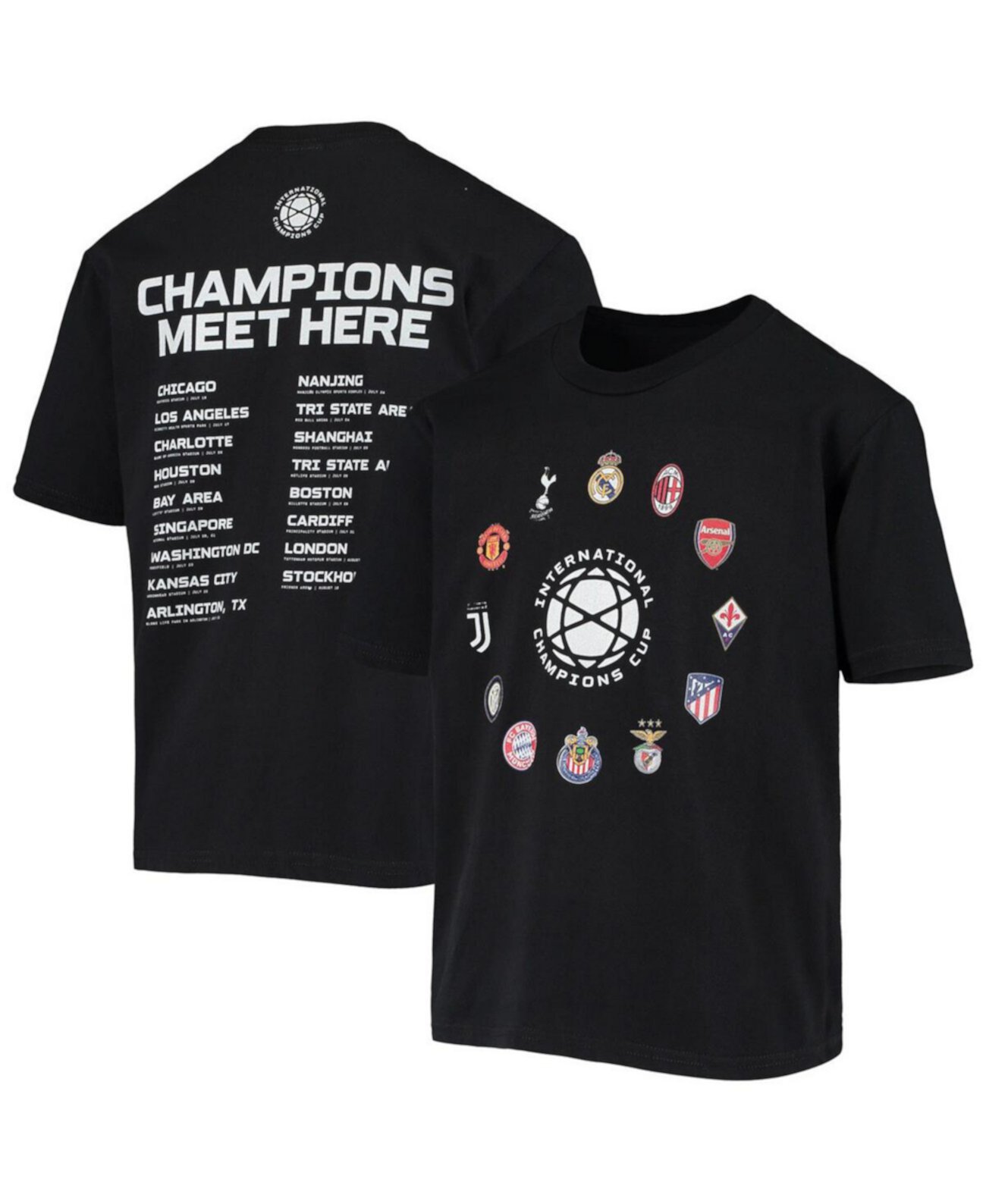 Женская фирменная черная футболка с логотипом International Champions Cup Fanatics