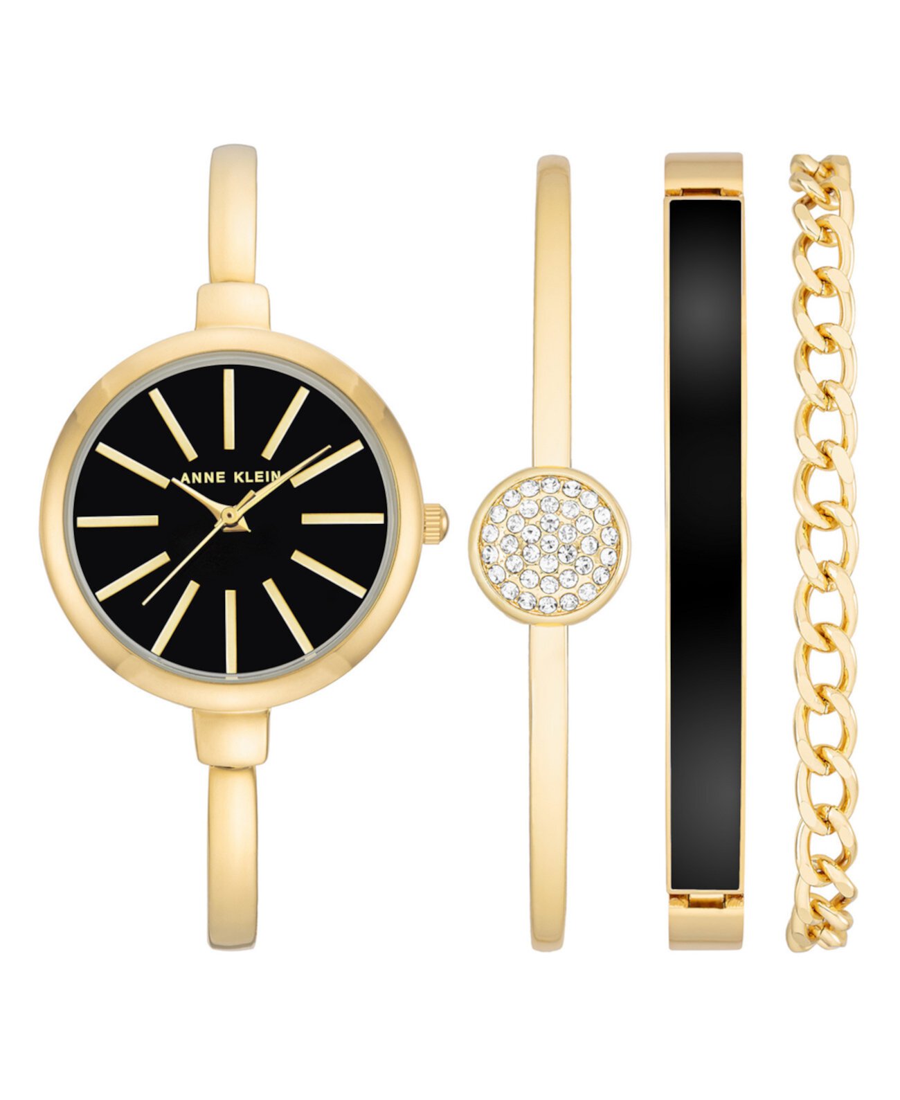 Женские золотые часы-браслет из сплава 32 мм и браслет в комплекте Anne Klein