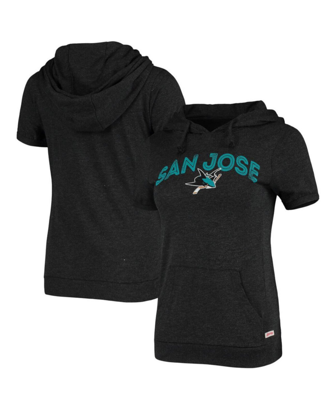 Женская черная футболка с капюшоном San Jose Sharks Casey Tri-Blend Le Coq Sportif