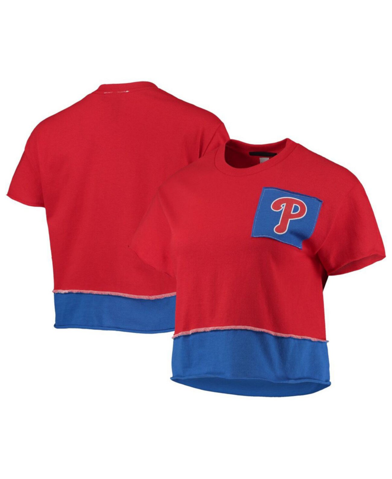 Женская красная укороченная футболка Philadelphia Phillies Refried Apparel