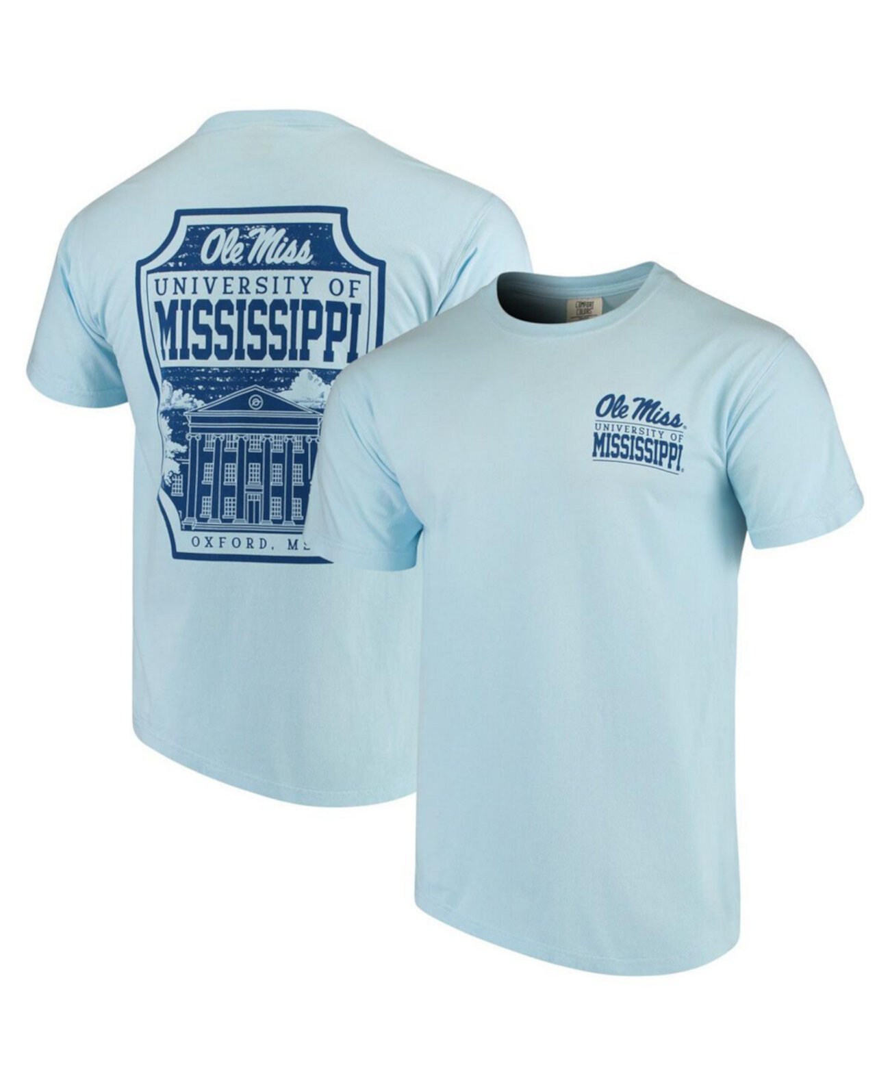 Мужская голубая футболка Ole Miss Rebels Comfort Colors Campus Icon Image One