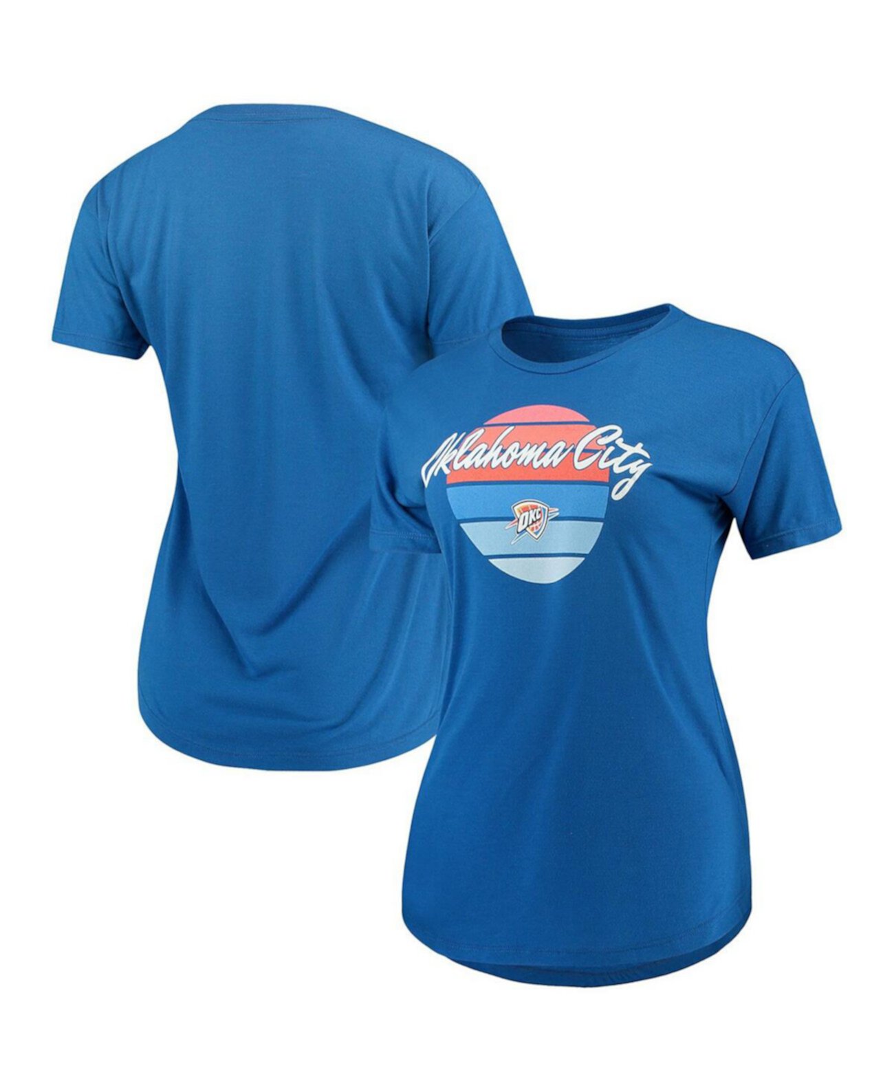 Женская синяя футболка Oklahoma City Thunder Phoebe Super Soft Tri-Blend Sportiqe