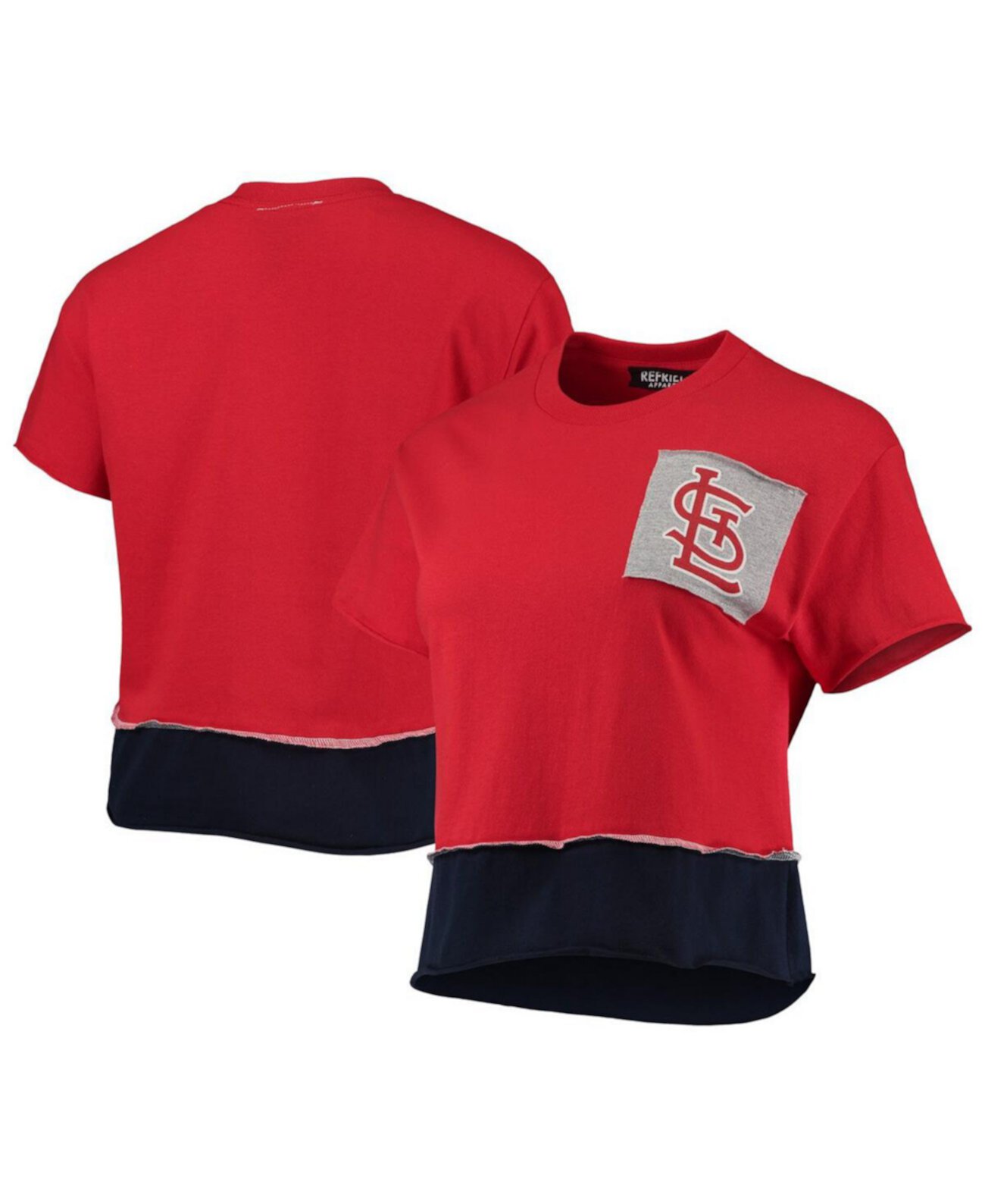 Женская красная укороченная футболка St. Louis Cardinals Refried Apparel