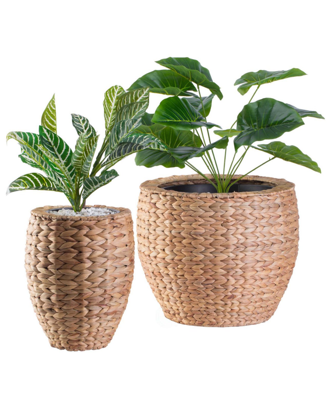 Round Floor Planter with Pot, Set of 2 Vintiquewise