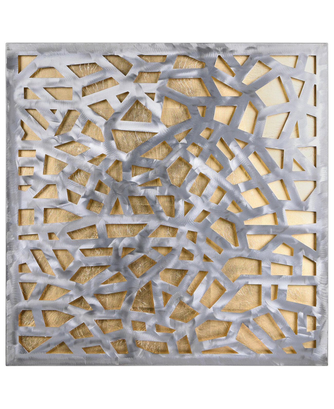 3D абстрактное металлическое настенное панно Enigma из полированного стального листа, 32 x 32 дюйма Empire Art Direct
