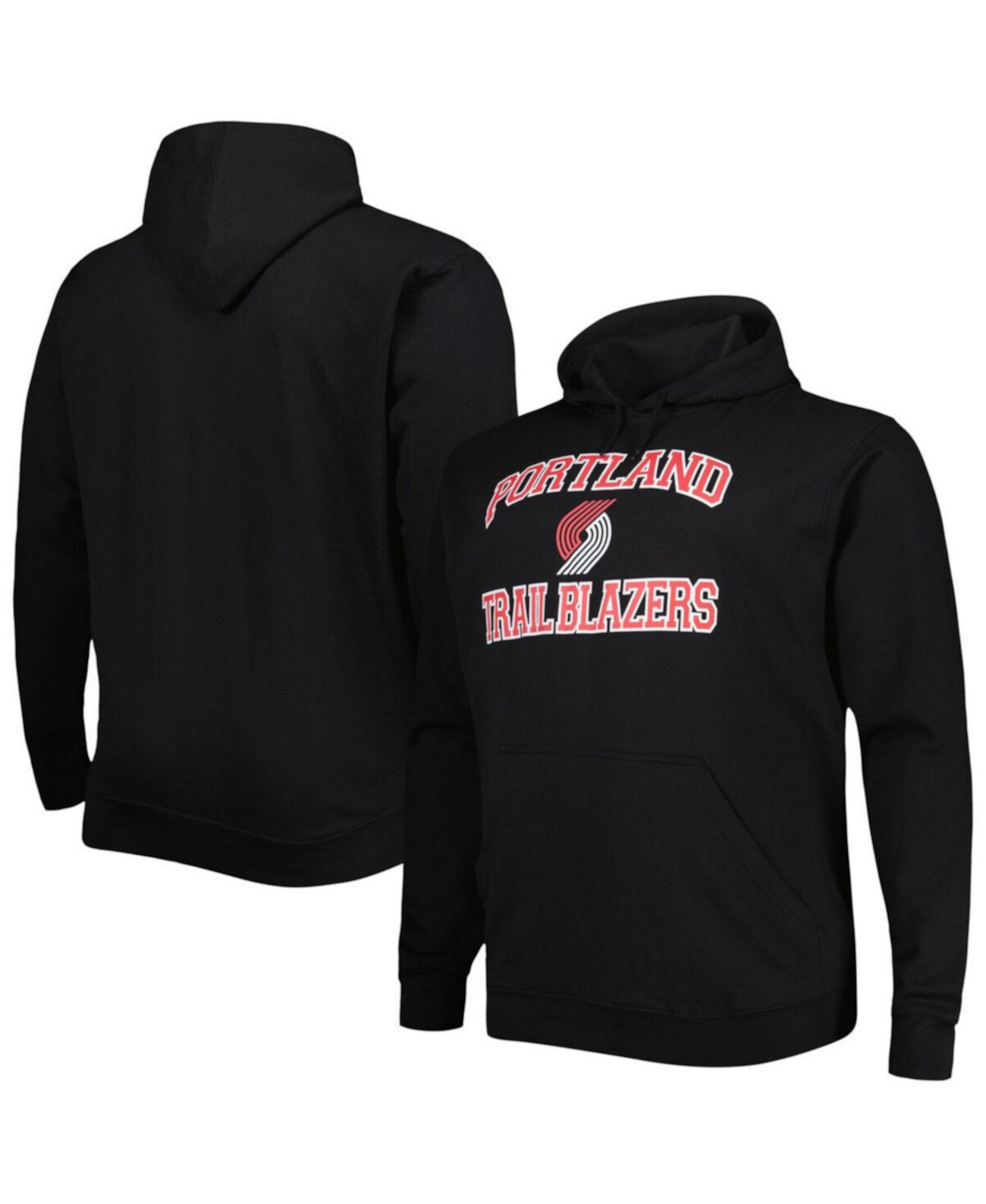 Мужские черные худи Portland Trail Blazers Big and Tall Heart and Soul Pullover Hoodie Profile