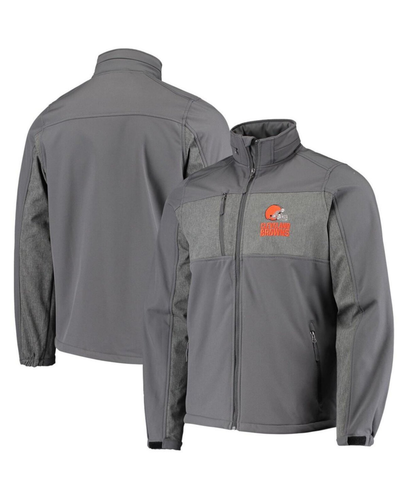 Мужская графитовая куртка Cleveland Browns Circle Zephyr Softshell с полной застежкой-молнией Dunbrooke