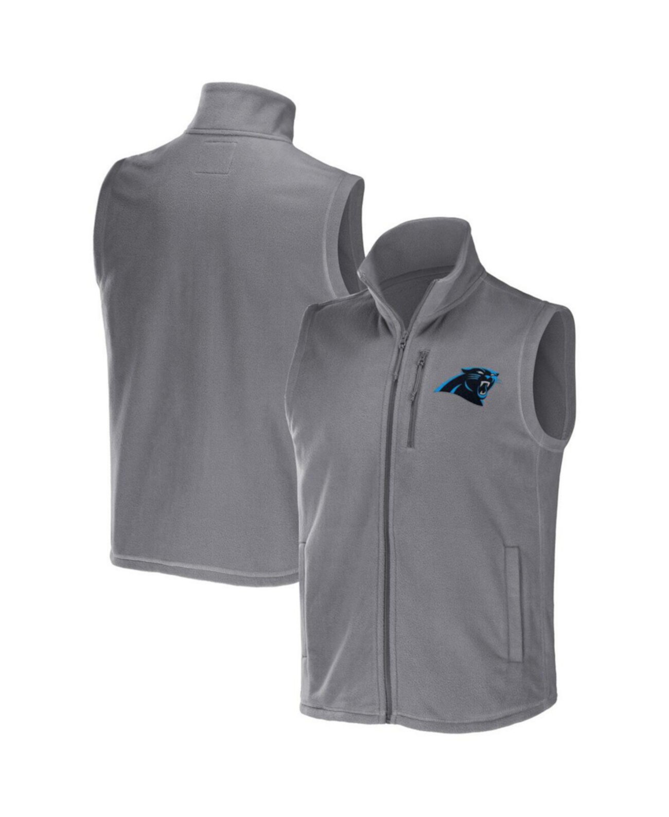 Мужской безрукавный жилет Polar Fleece Carolina Panthers с вышивкой и карманами Fanatics