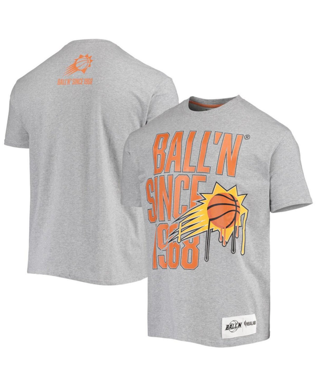 Мужская футболка Phoenix Suns с меланжевым серым оттенком с 1968 года BALL'N