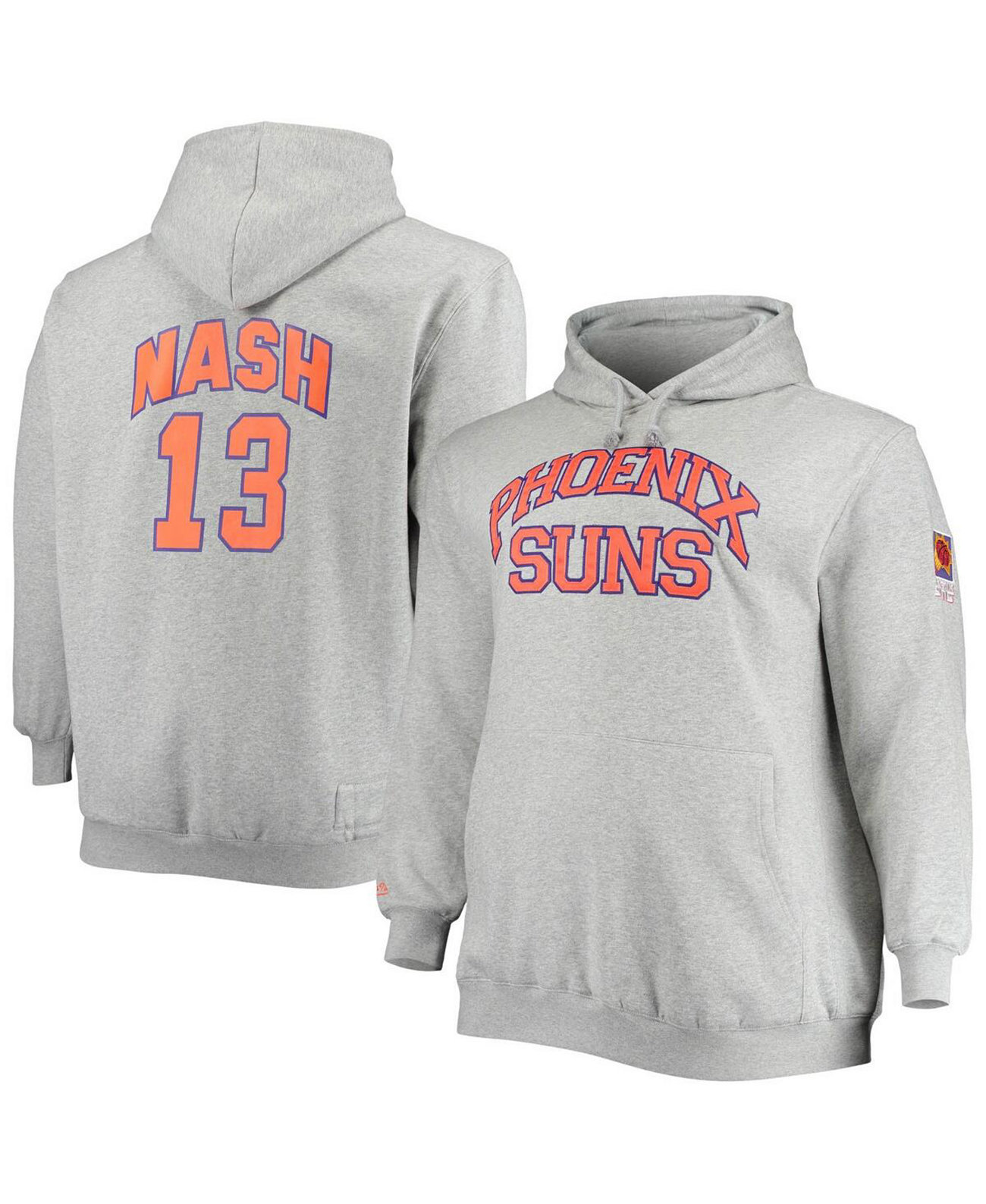 Мужская Толстовка Mitchell & Ness Steve Nash Серый Меланж Mitchell & Ness