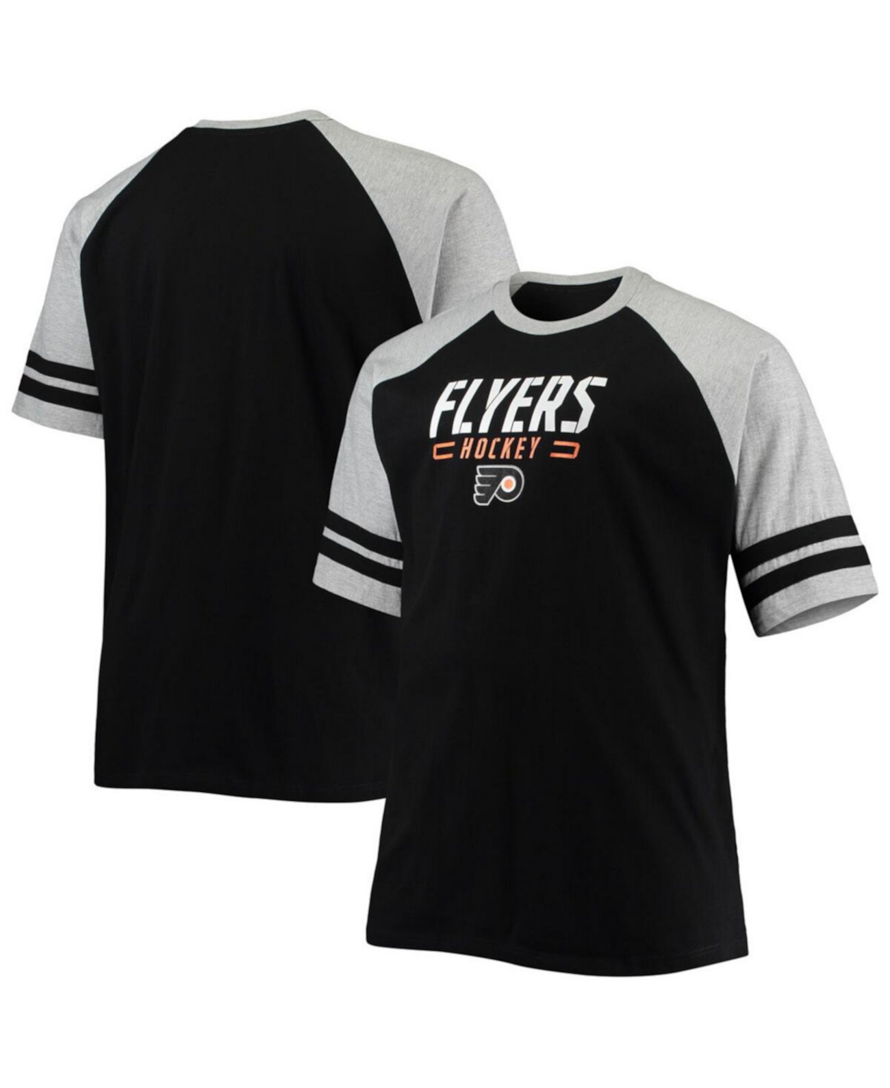 Мужская черная футболка Philadelphia Flyers Big and Tall с регланами Profile