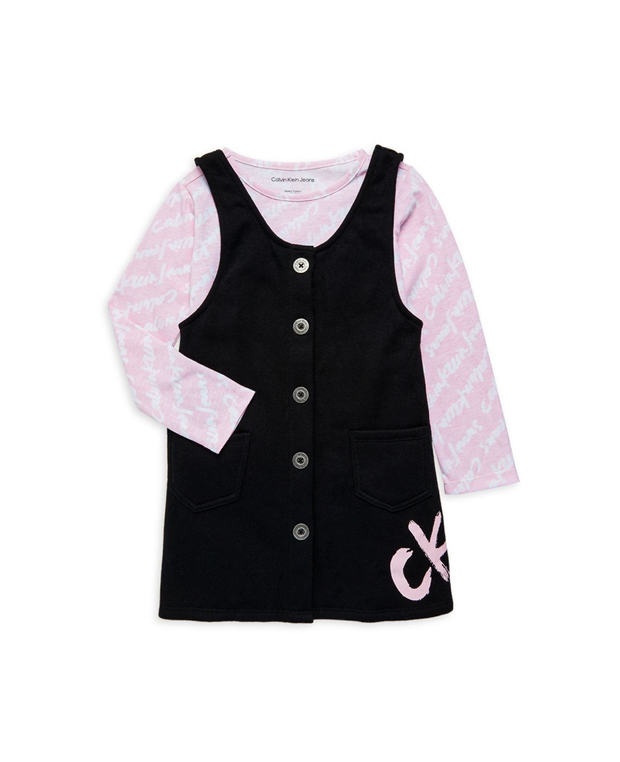 Комплект из топа и платья для маленькой девочки из двух частей Calvin Klein