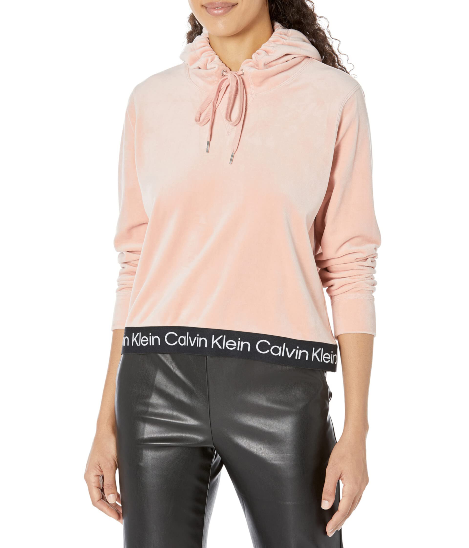 Crop Hoodie with Logo Tape Calvin Klein