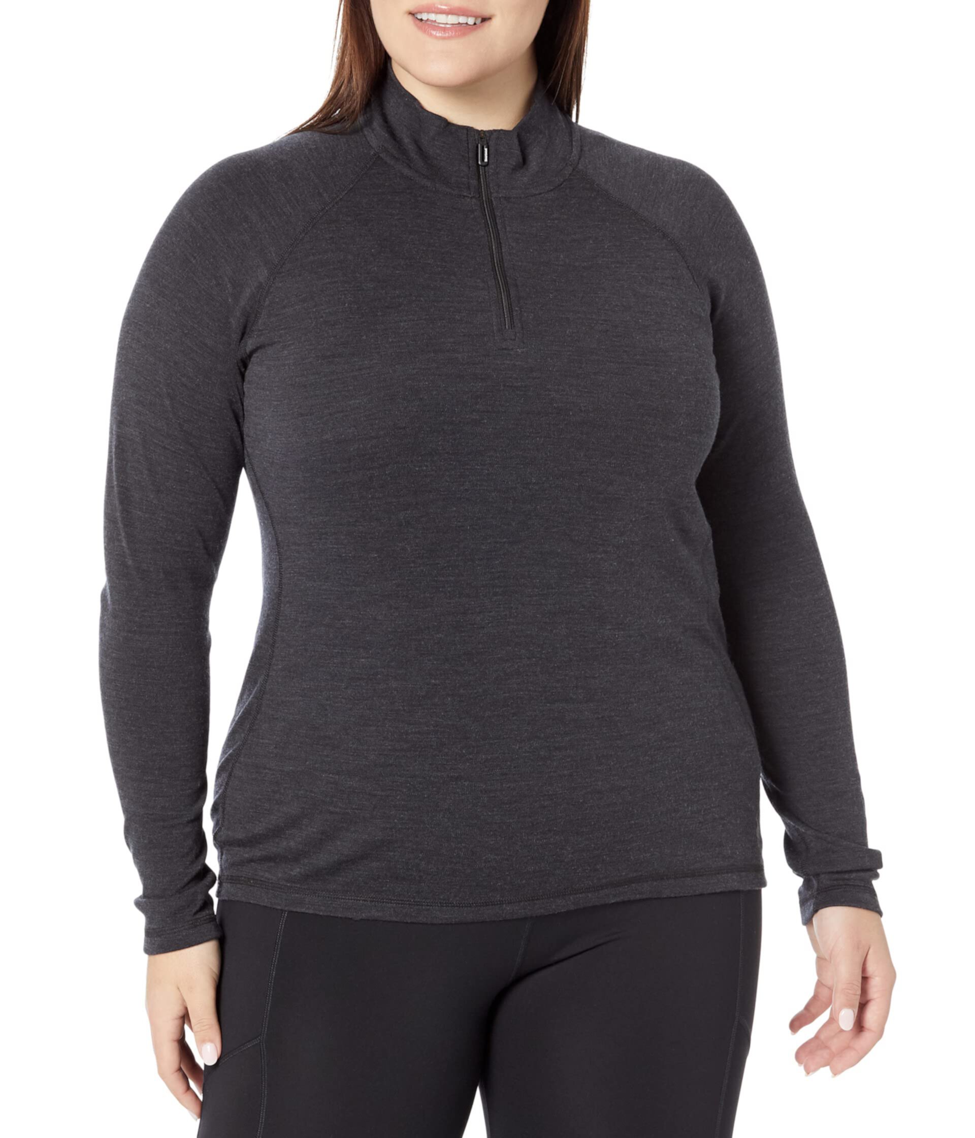 Термоугольная футболка Smartwool Plus Size с 1/4 молнией из мериносовой шерсти для активного отдыха Smartwool