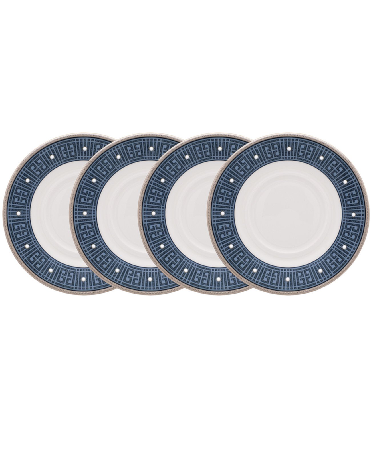 Infinity Blue 4 Piece Saucer Set, Service for 4 Noritake