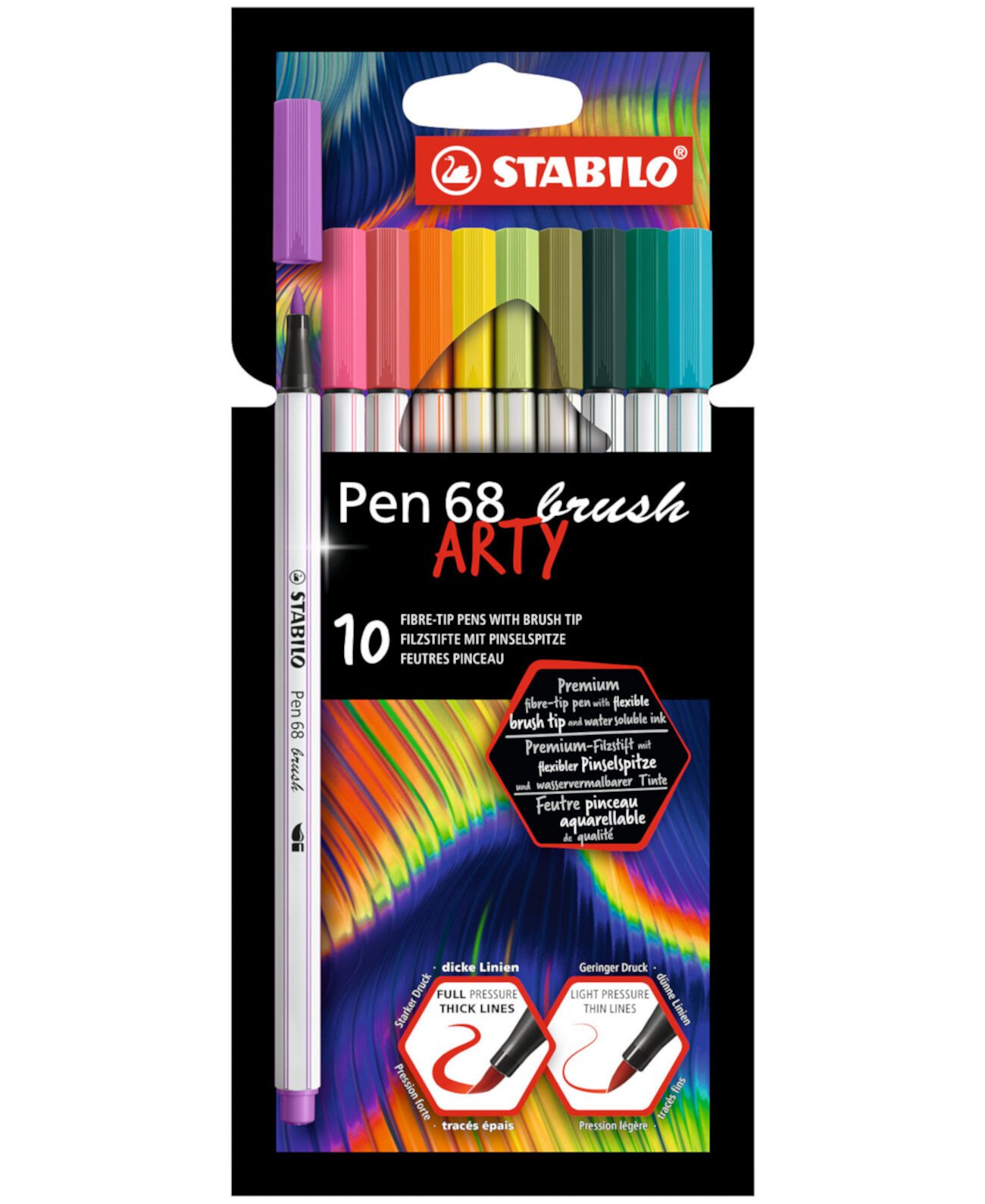 Набор кистей Pen 68 Arty, 10 предметов Stabilo