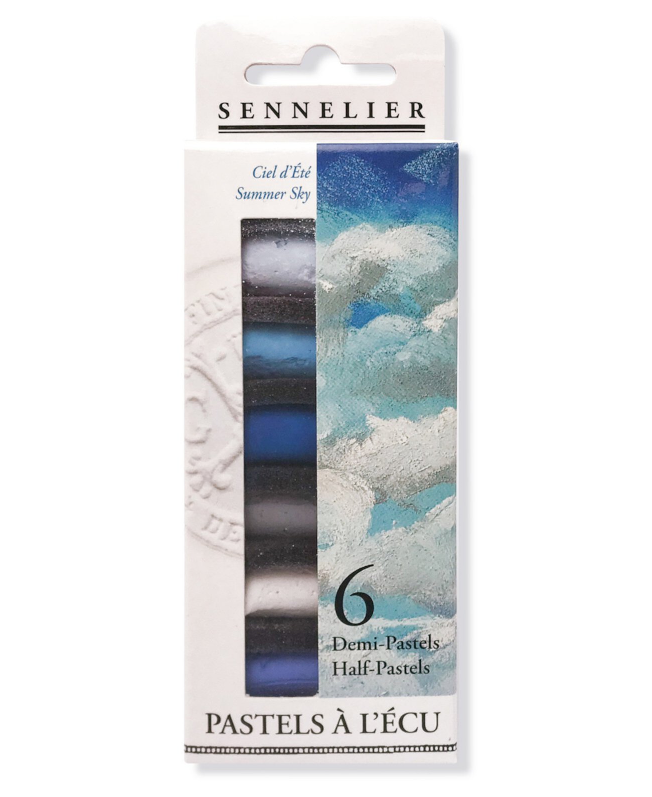 Набор из 6 палочек Extra Soft Summer Sky Half Pastel, 5,91 x 1,25 дюйма Sennelier
