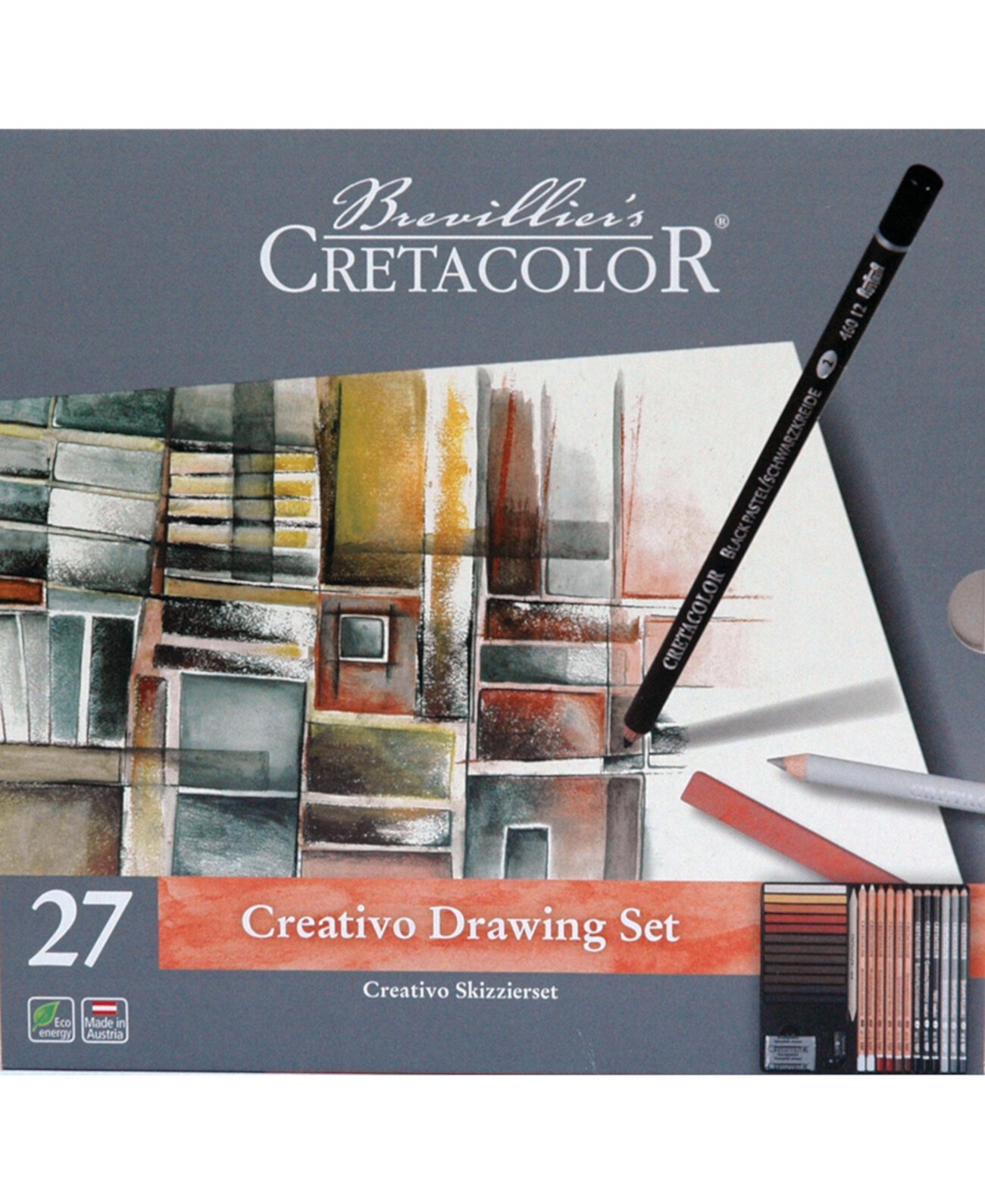Набор Creativo Tin Drawing из 27 предметов Cretacolor