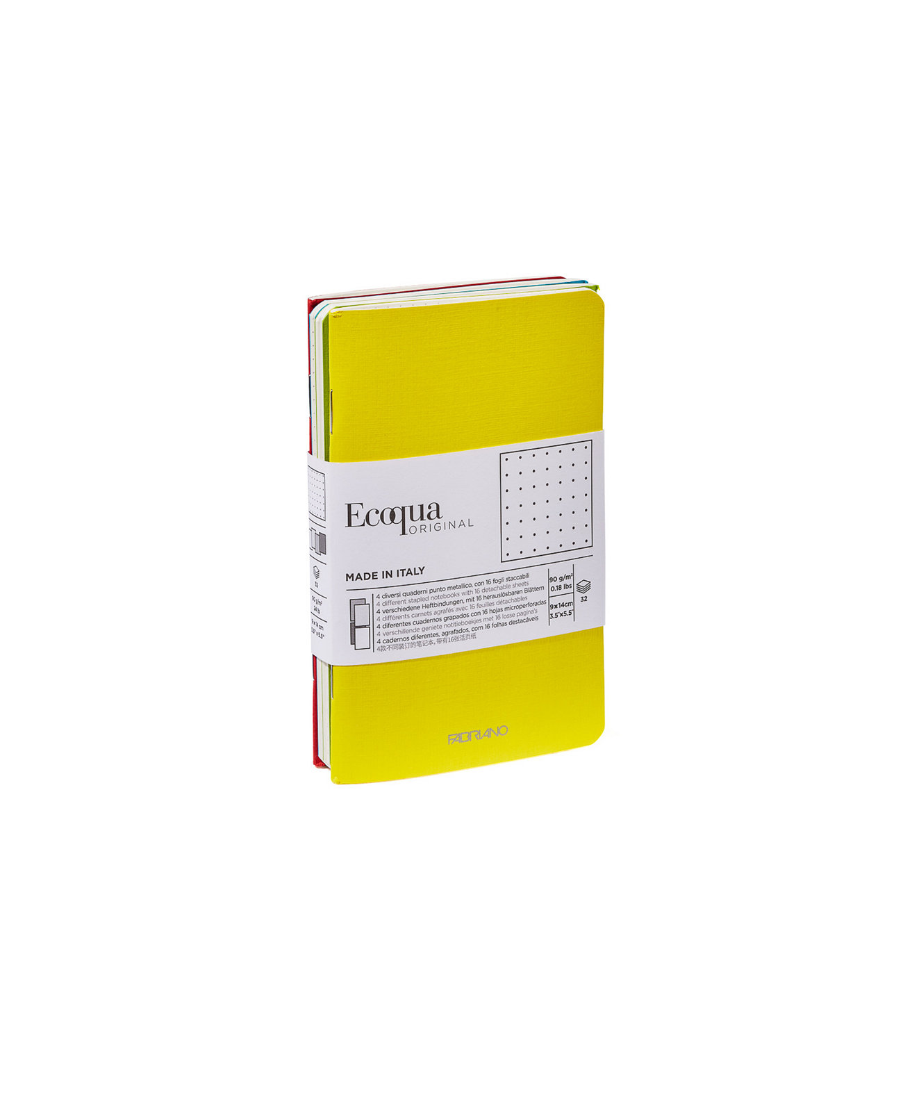 Тетрадь Fabriano Spring Colors Ecoqua Original Pocket Staple Bound Dot 4 шт. Fabriano