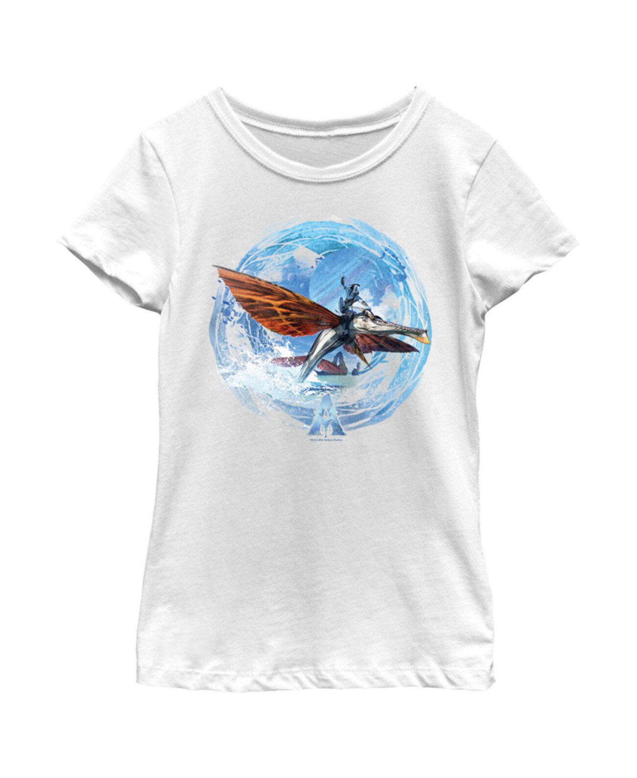 Girl's Avatar: The Way of Water Детская футболка с логотипом Tulkun Water Logo 20th Century Fox