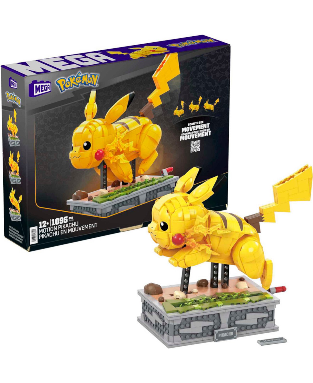 Pokemon 1095 Pieces Motion Pikachu Building Brick Set Mega Construx