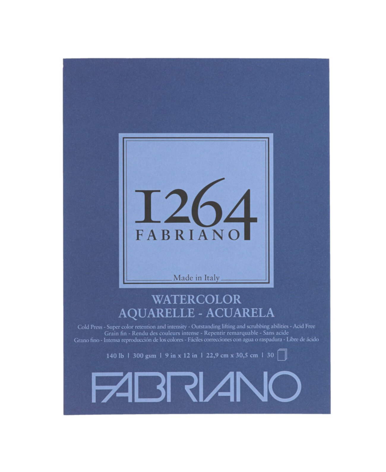 1264 Блокнот с акварельным клеем, 9 x 12 дюймов Fabriano