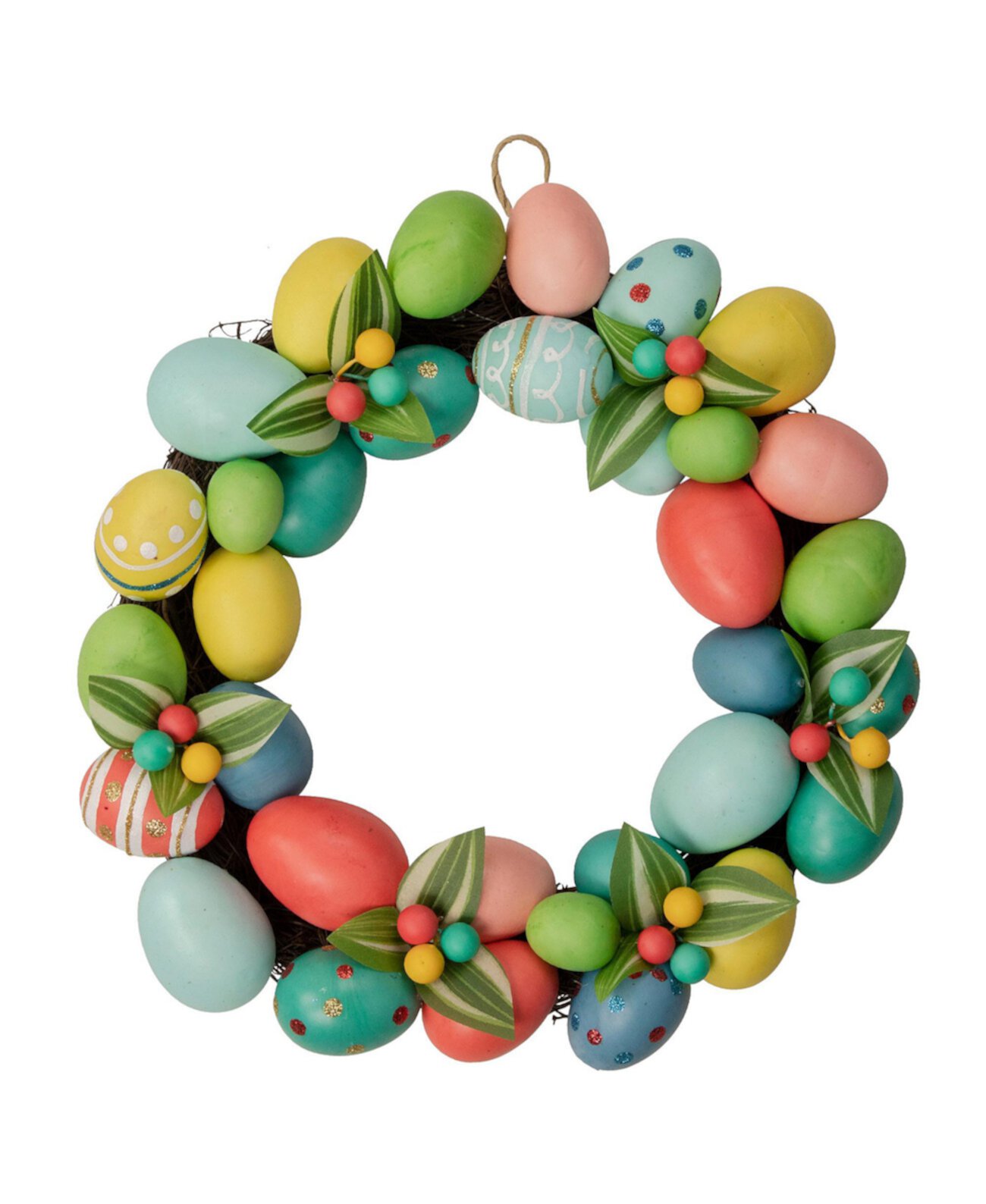Colorful Easter Egg Wreath Unlit, 14" Northlight