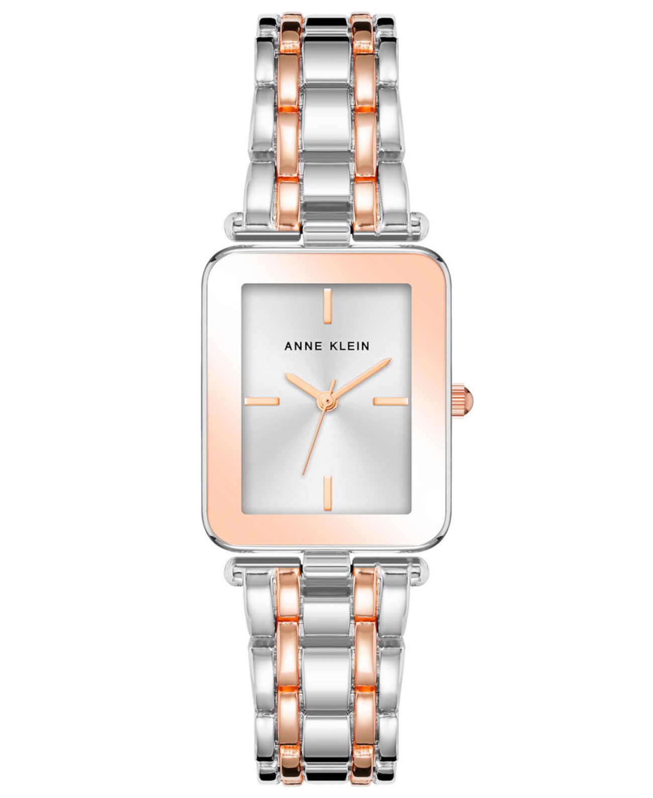 Женские часы с квадратным браслетом из сплава серебра и розового золота, 22X27 мм Anne Klein