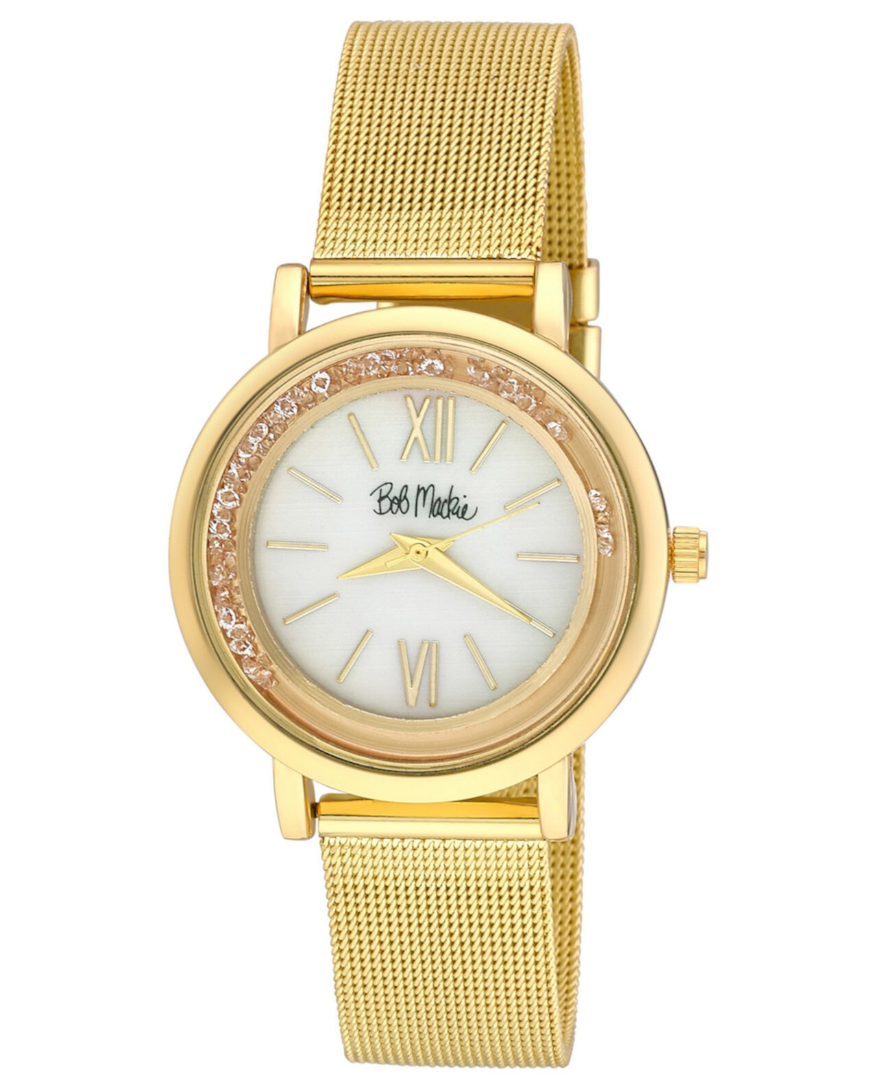Часы Rolling Stone унисекс с сетчатым браслетом золотистого цвета из сплава 34 мм Bob Mackie