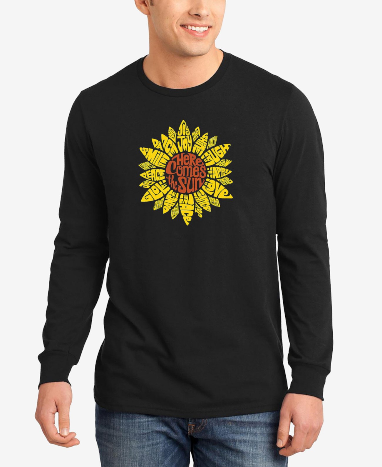 Мужская Футболка LA Pop Art Sunflower Word Art LA Pop Art