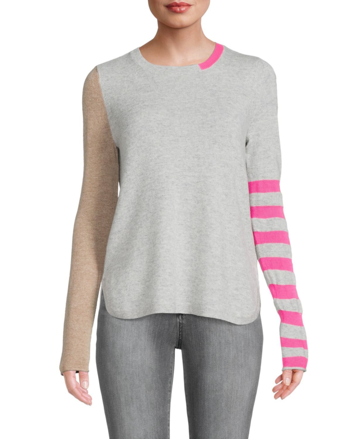 Полосатая шерсть с цветными блоками и усилителем; Кашемировый свитер Lisa Todd