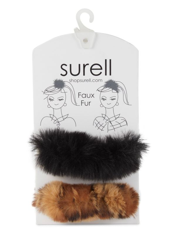 Резинка для волос Surell 2-Pack Faux Fur Scrunchies Surell