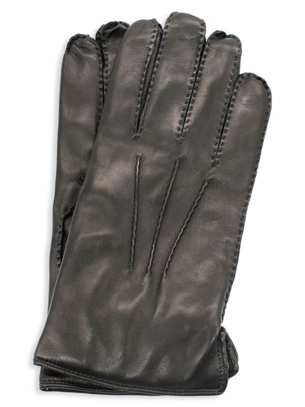 Сшитые вручную кожаные перчатки с кашемировой подкладкой Portolano