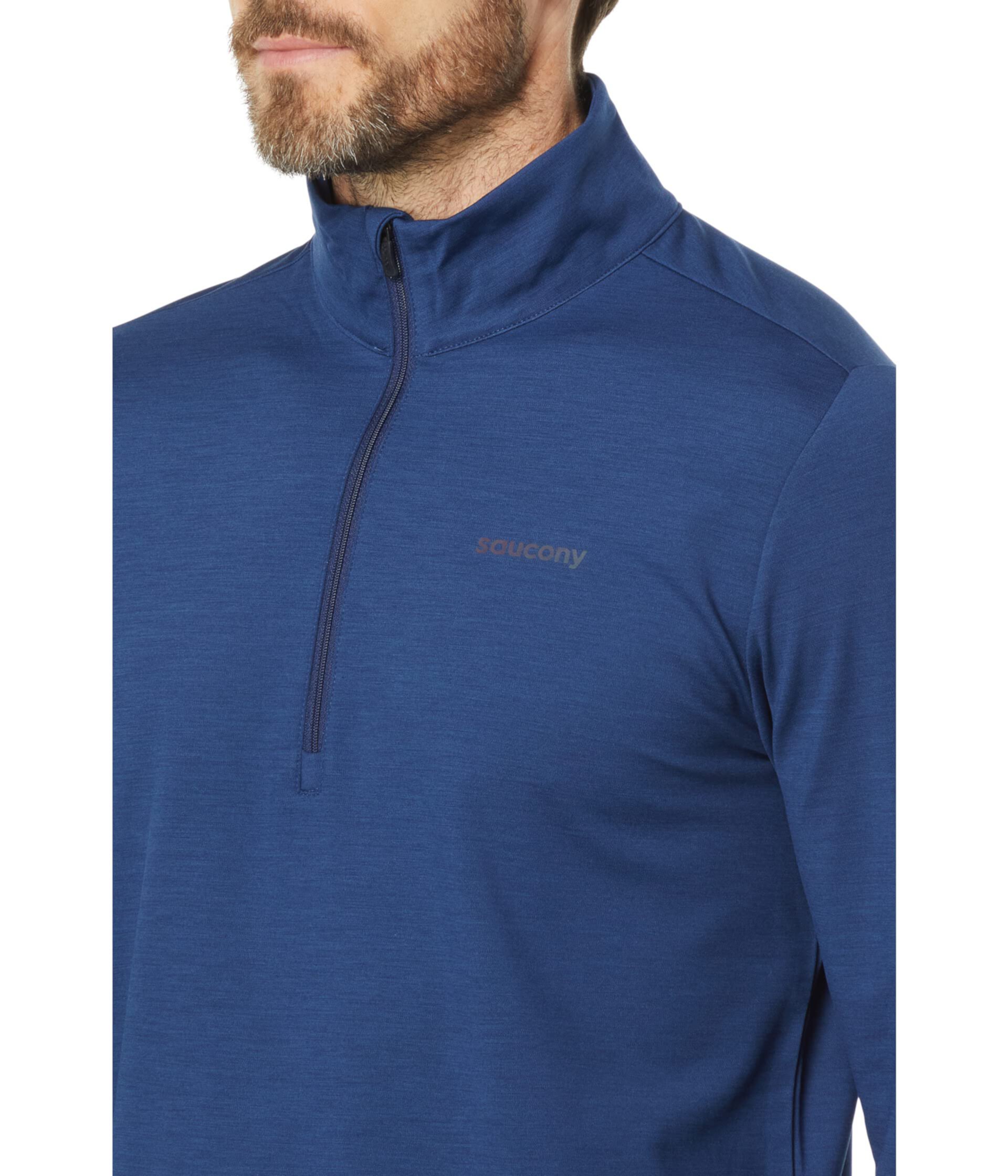 Теплая флисовая кофта Saucony Solstice 1/4 Zip с высоким воротником и длинными рукавами Saucony